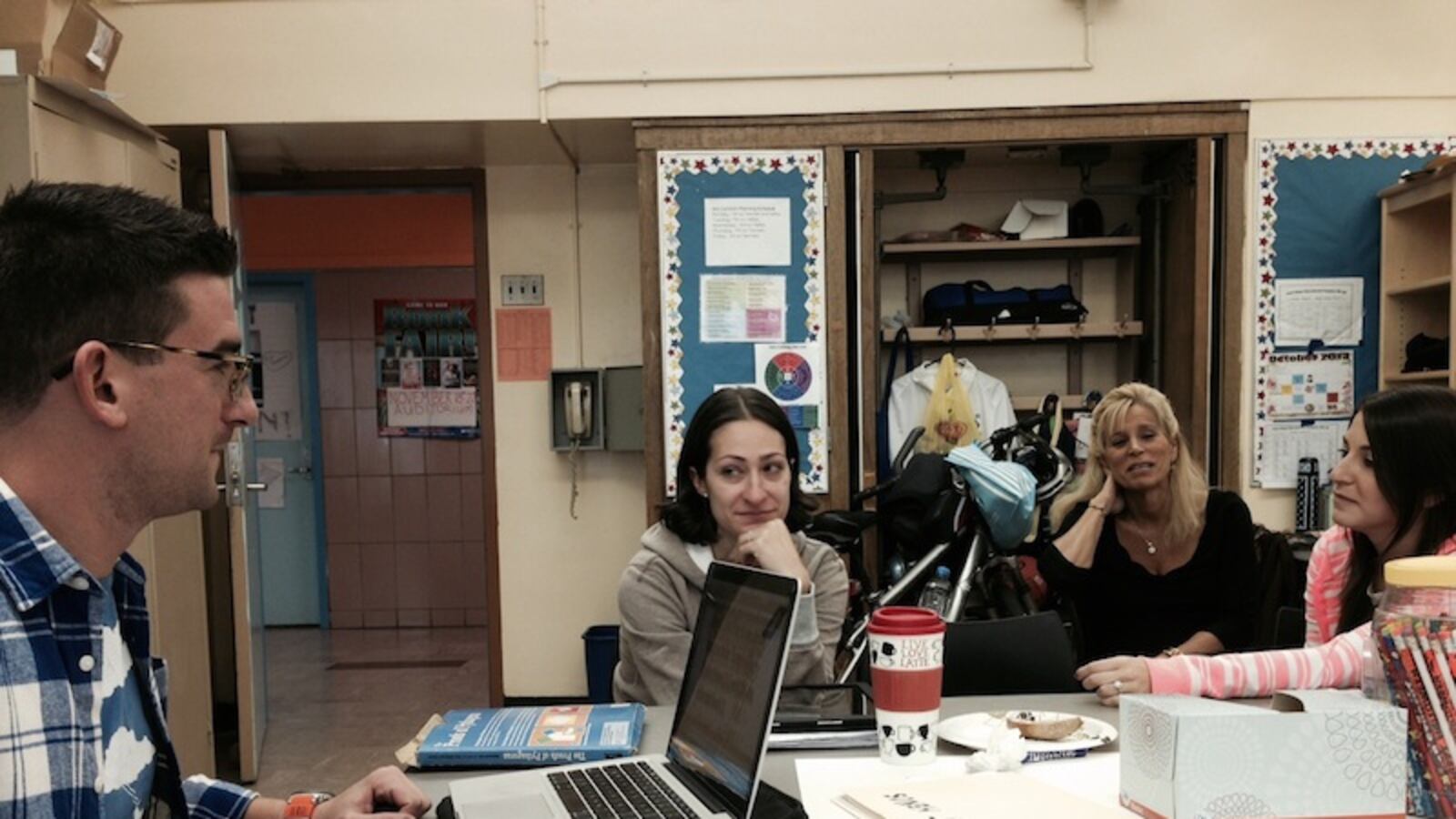 Teachers collaborating at M.S. 88, one of the city's host schools, last year.