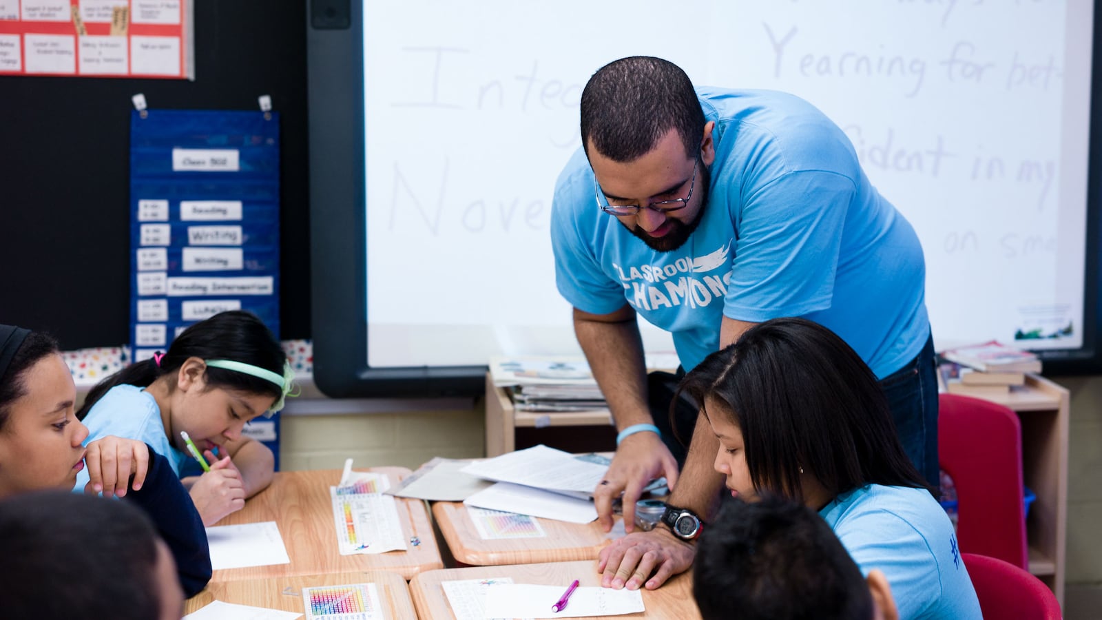 The author in his classroom.