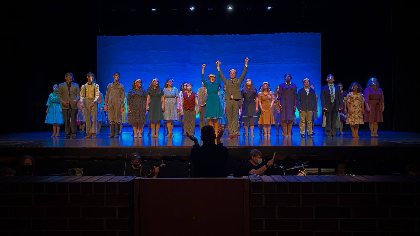 Avon High School students performed the musical “Bright Star” wearing face shields and masks.