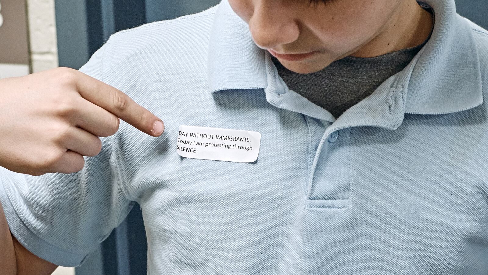 Some McGlone Elementary School students wore stickers at school Thursday to show their solidarity with the national "Day Without Immigrants" protest.