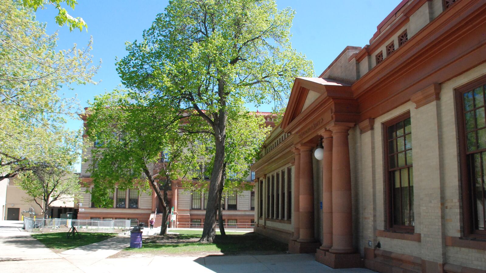 STRIVE Prep Excel, in foreground, and North High School, in background.