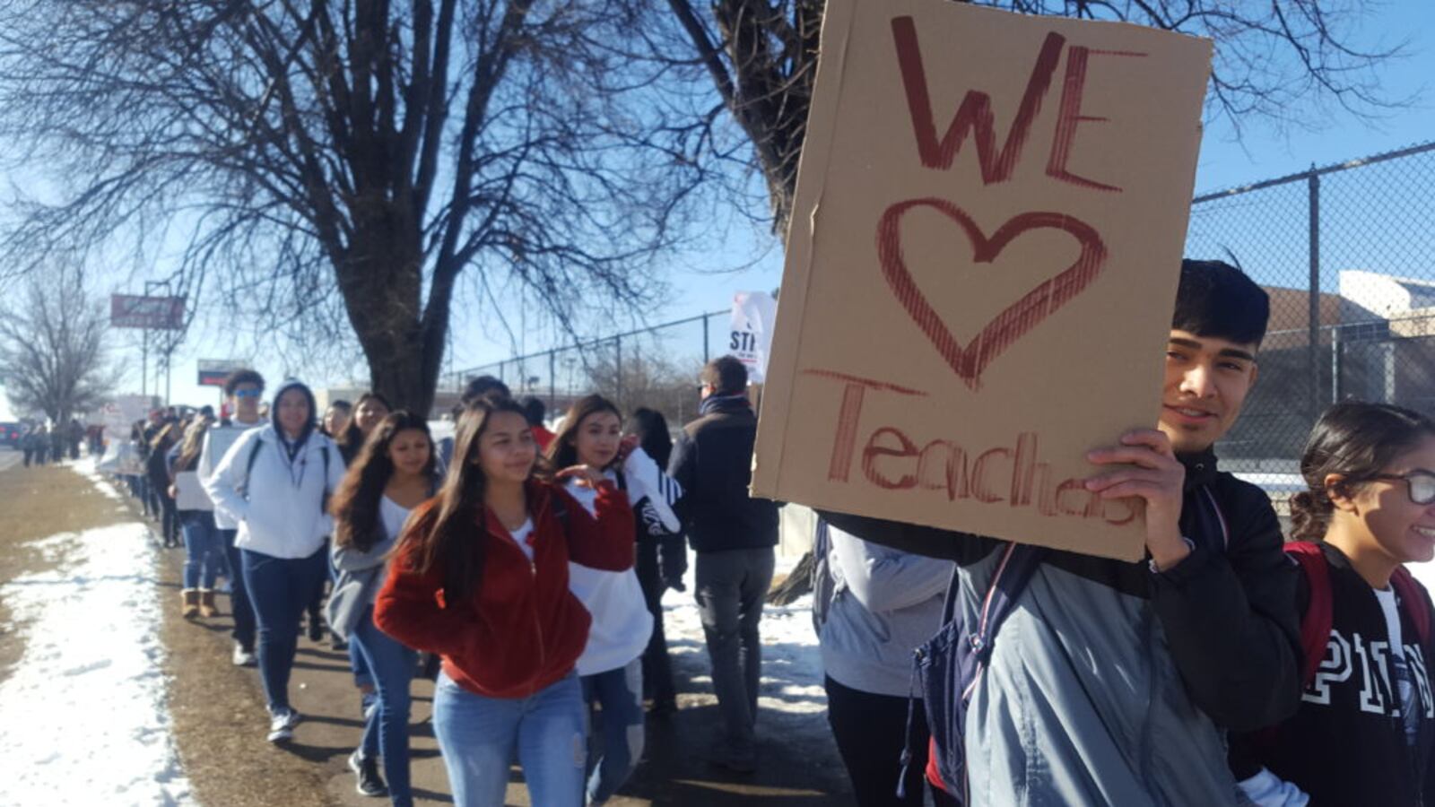 Lincoln High students on the first day of Denver's teacher strike.