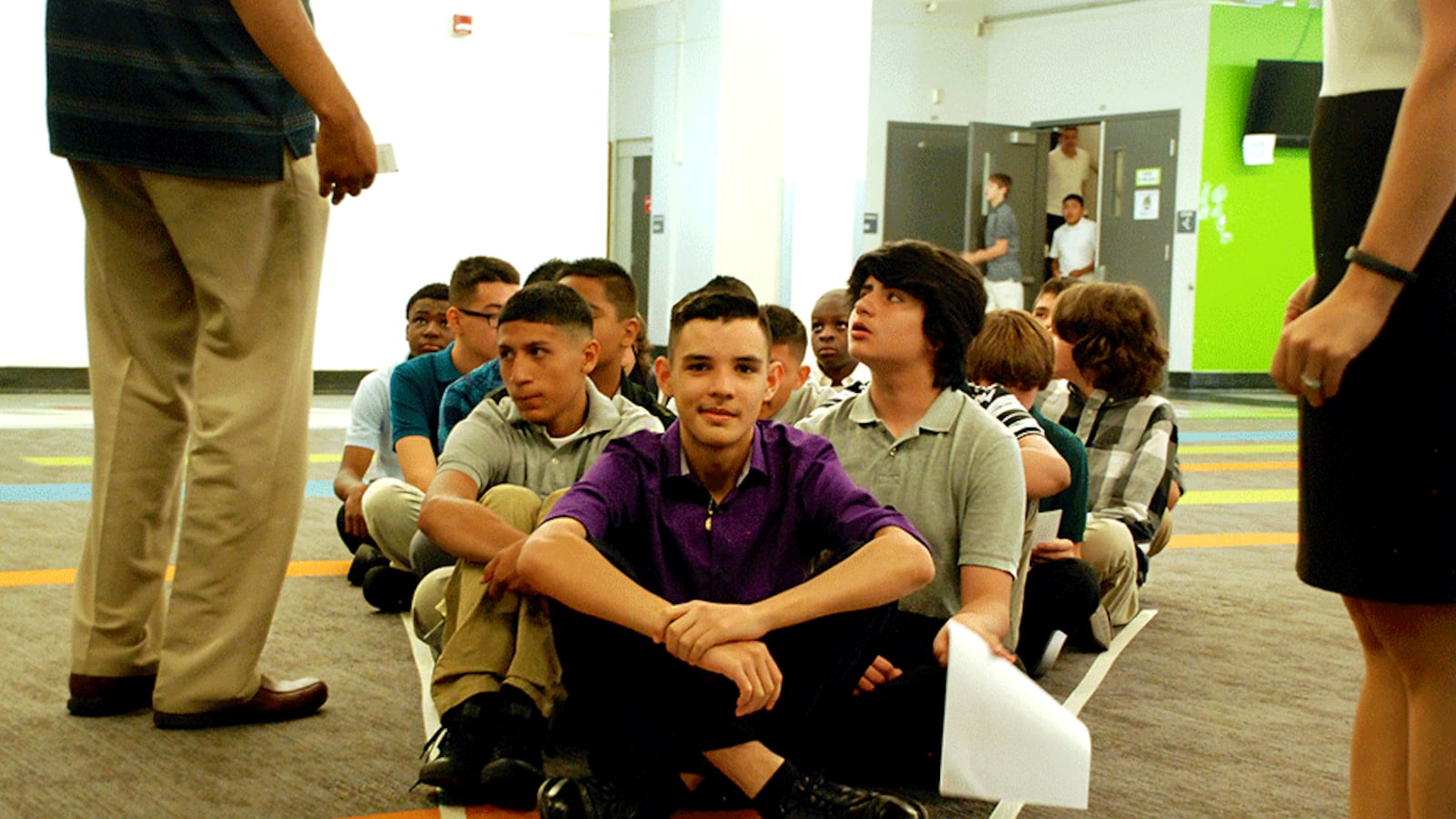 DSST: Cole High School freshman Jayr Cardenas is the first to arrive for the school's morning meeting.