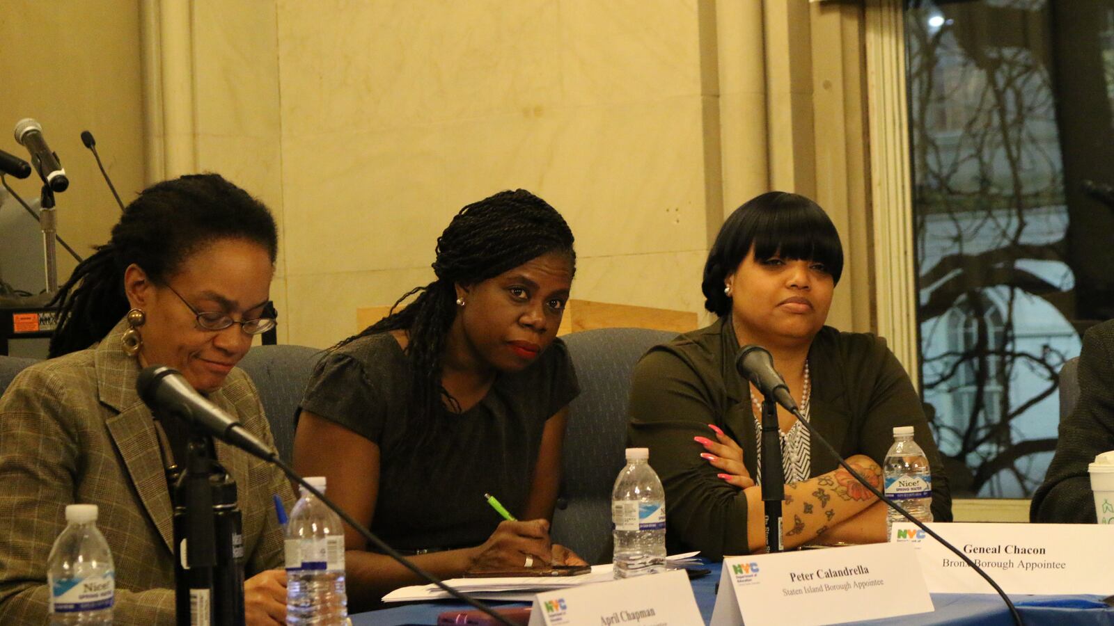 Shannon Waite (center) was appointed to the city's Panel for Educational Policy Monday evening.