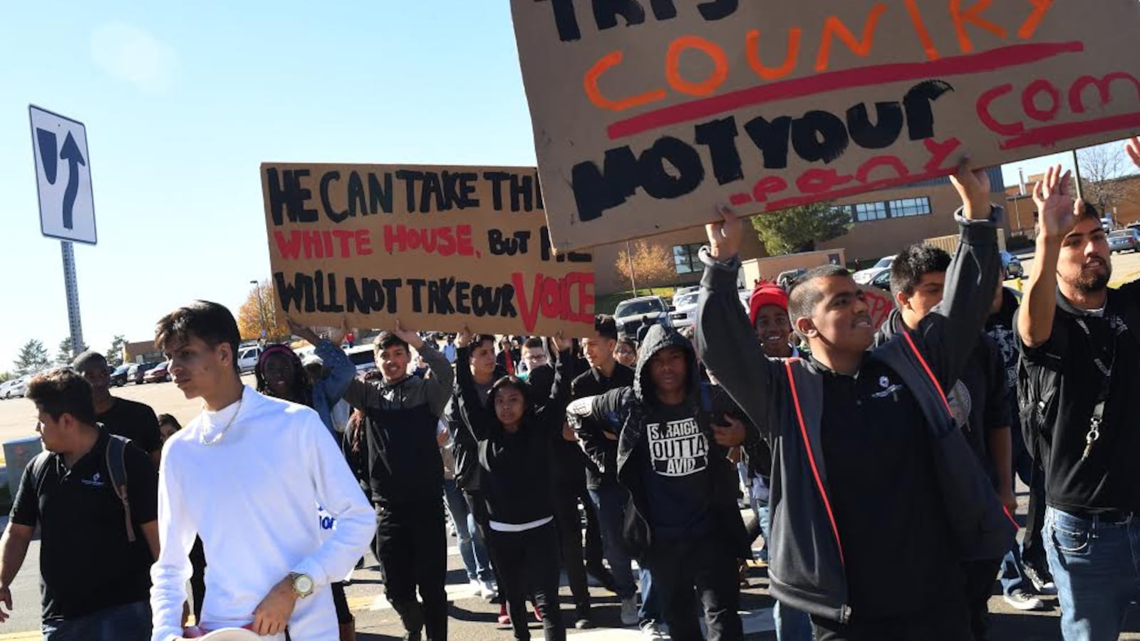 Students from Martin Luther Early College in Denver walked out of classes Wednesday to protest Trump's win (RJ Sangosti, The Denver Post).