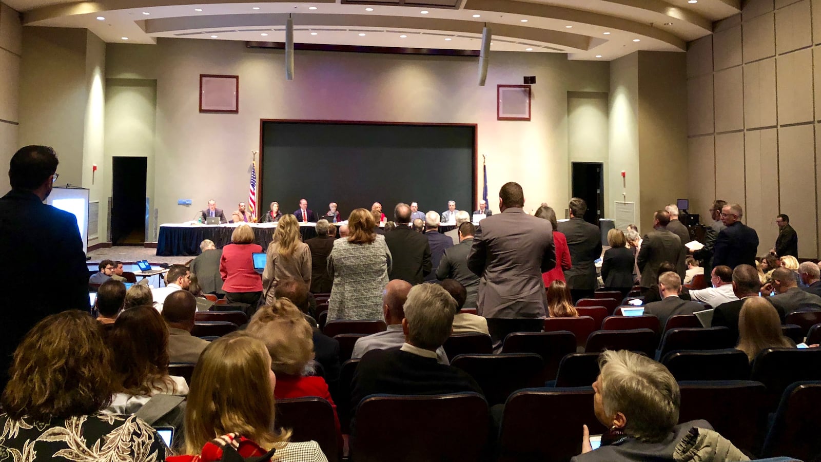 When asked if they opposed the graduation pathways plan, many superintendents at Wednesday's state board meeting stood.