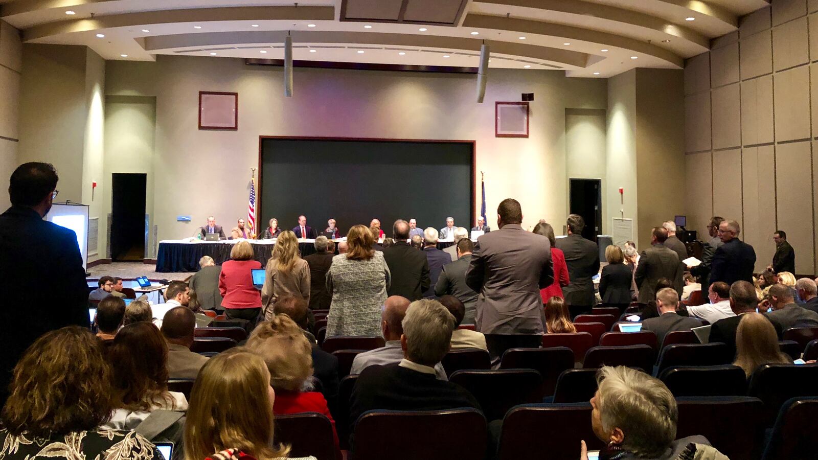 When asked if they opposed the graduation pathways plan, many superintendents at Wednesday's state board meeting stood.