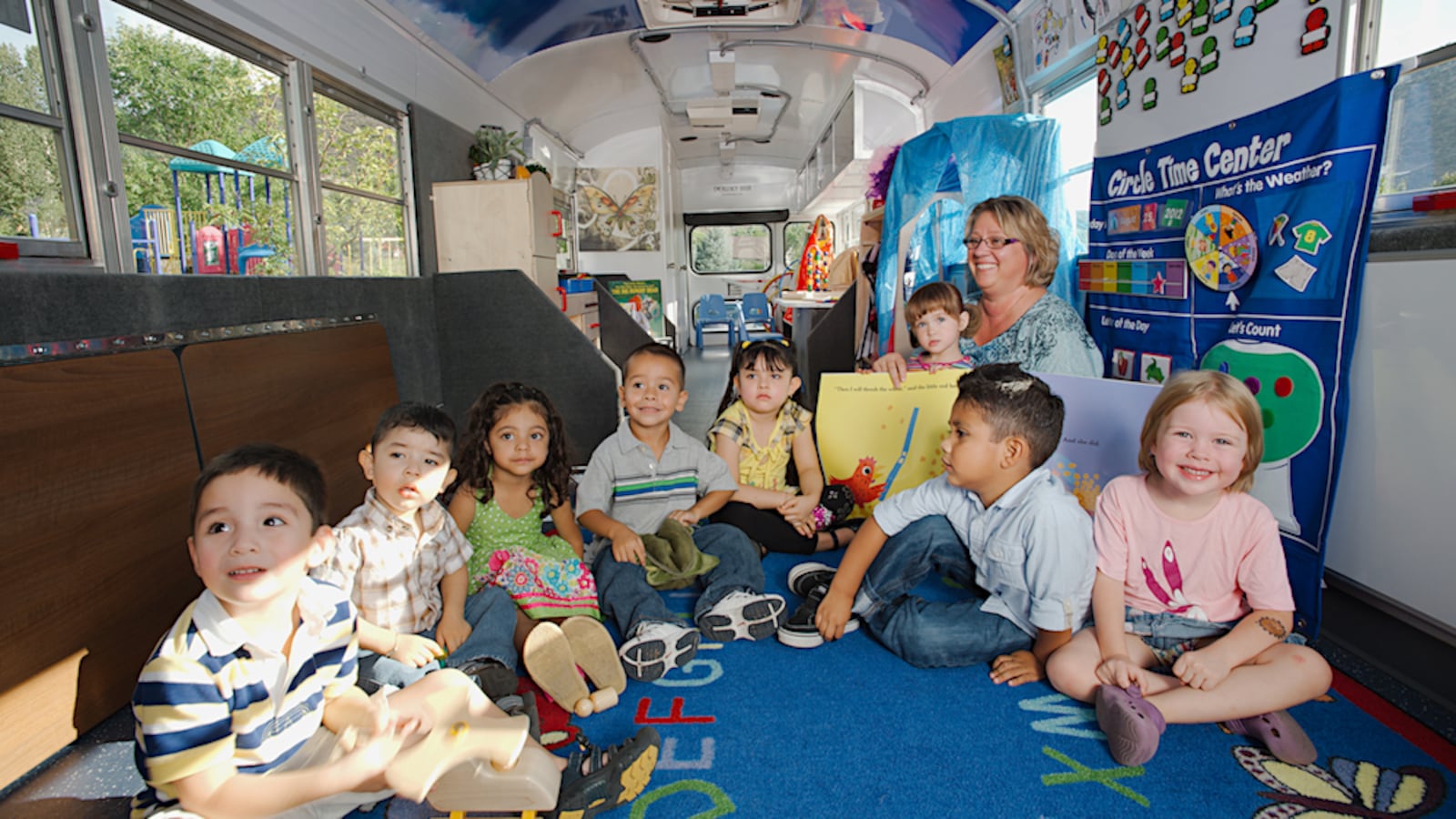Children attend preschool in Gus the Bus in Garfield County.