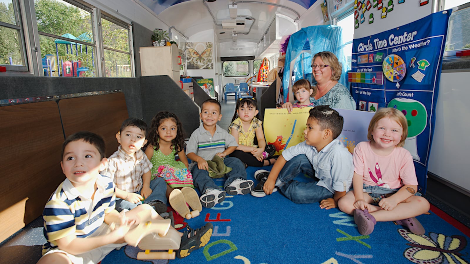 Children attend preschool in Gus the Bus in Garfield County.