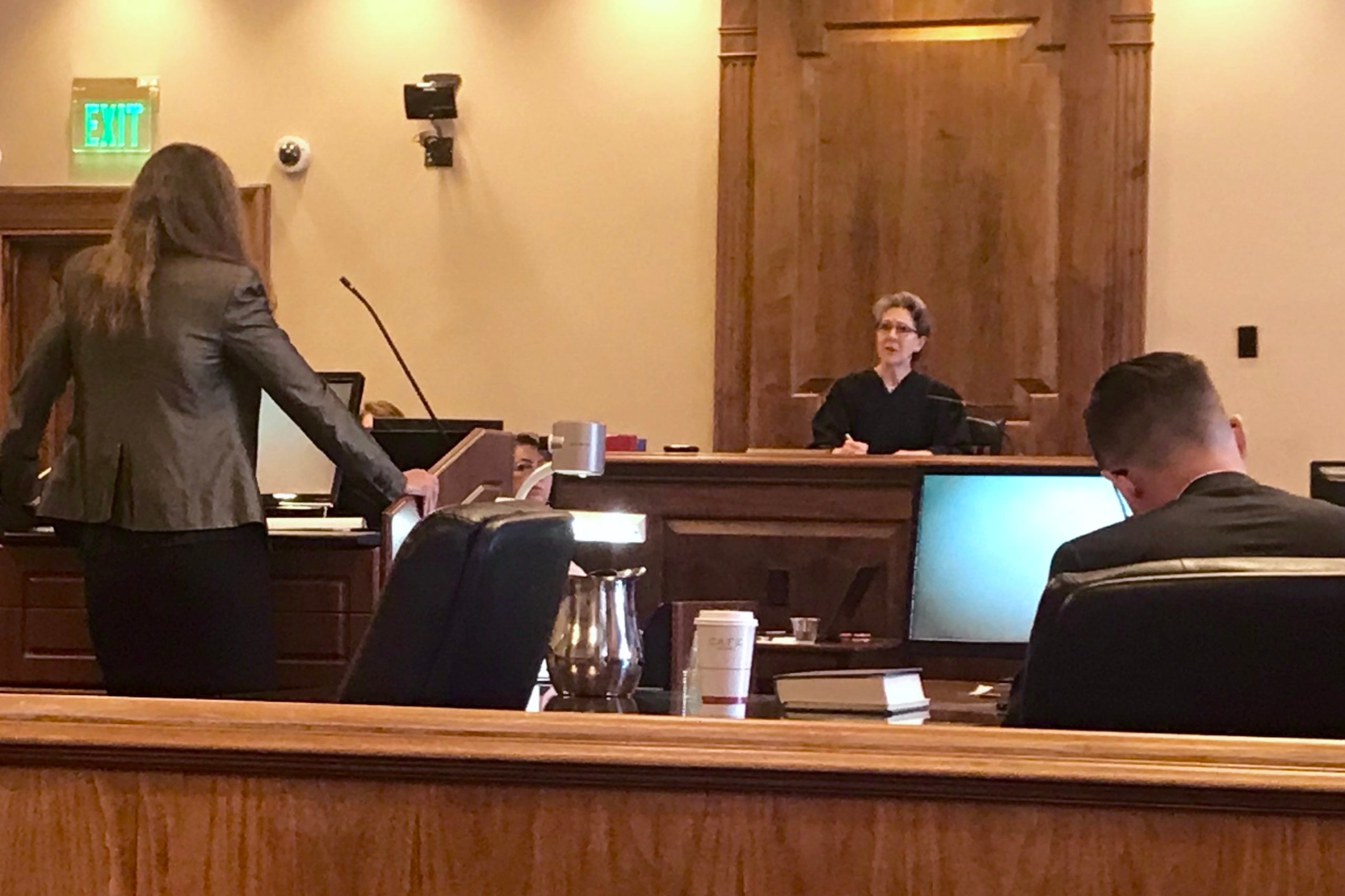 Chancellor Ellen Hobbs Lyle listens to an update from Lori Patterson, an attorney representing districts in Memphis and Nashville, during a 2019 hearing.