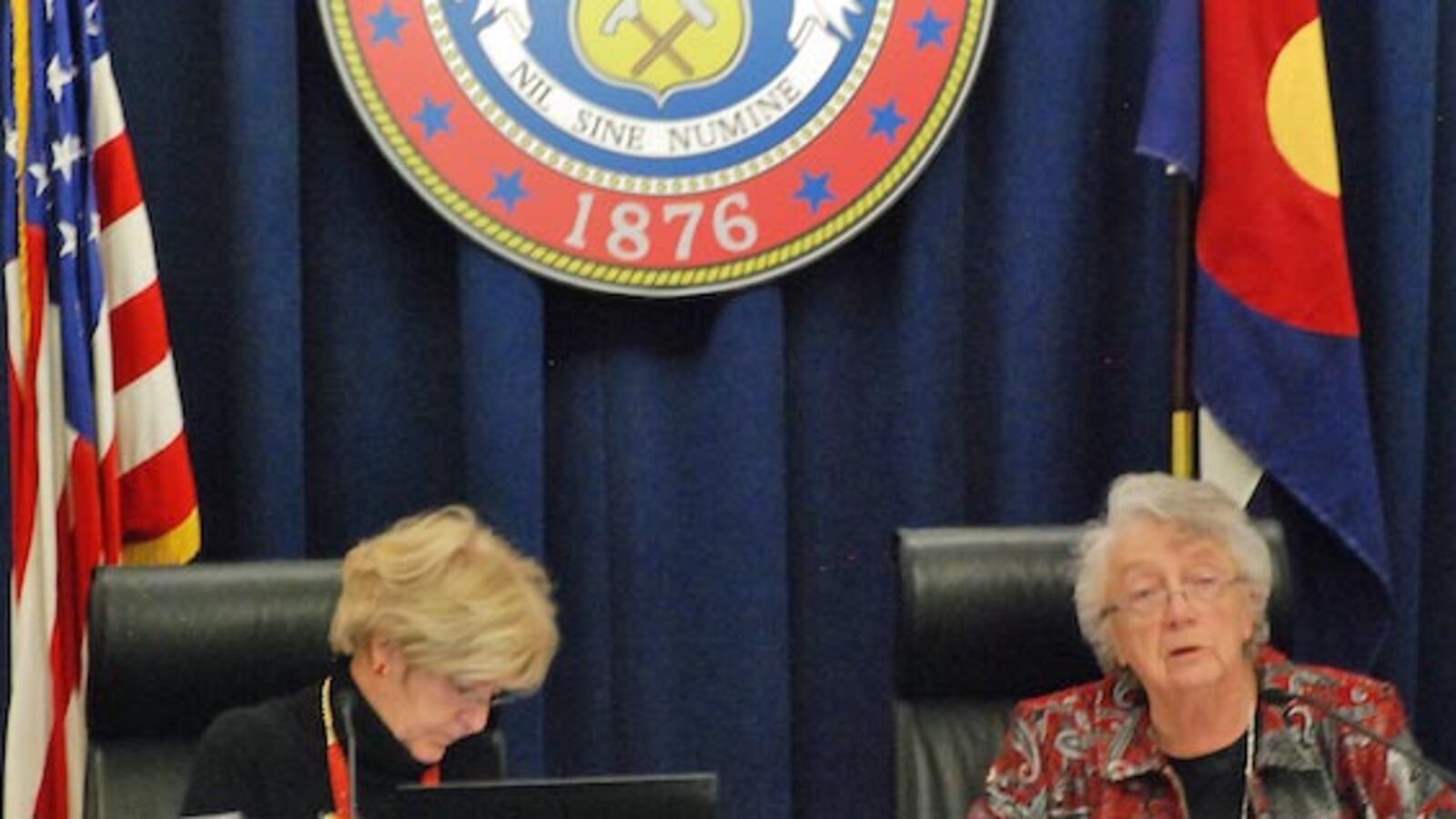 Republican Marcia Neal (right) was selected as chair of the State Board of Education Jan. 7, while Boulder Democrat Angelika Schroeder was elected vice chair.