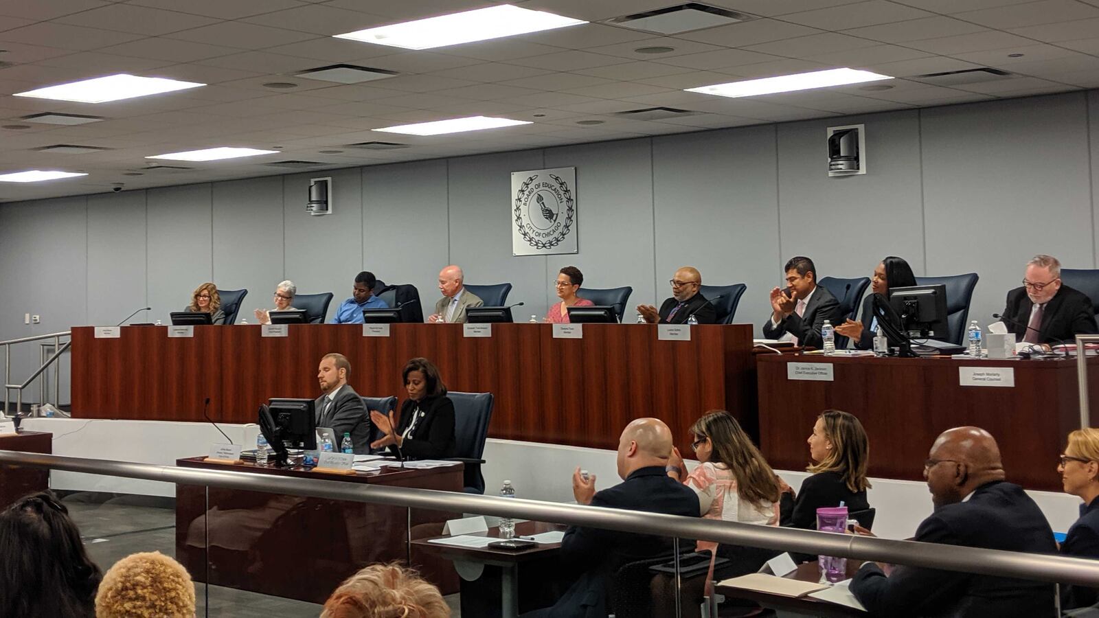 Chicago's new school board presides over its first meeting on June 26, 2019.