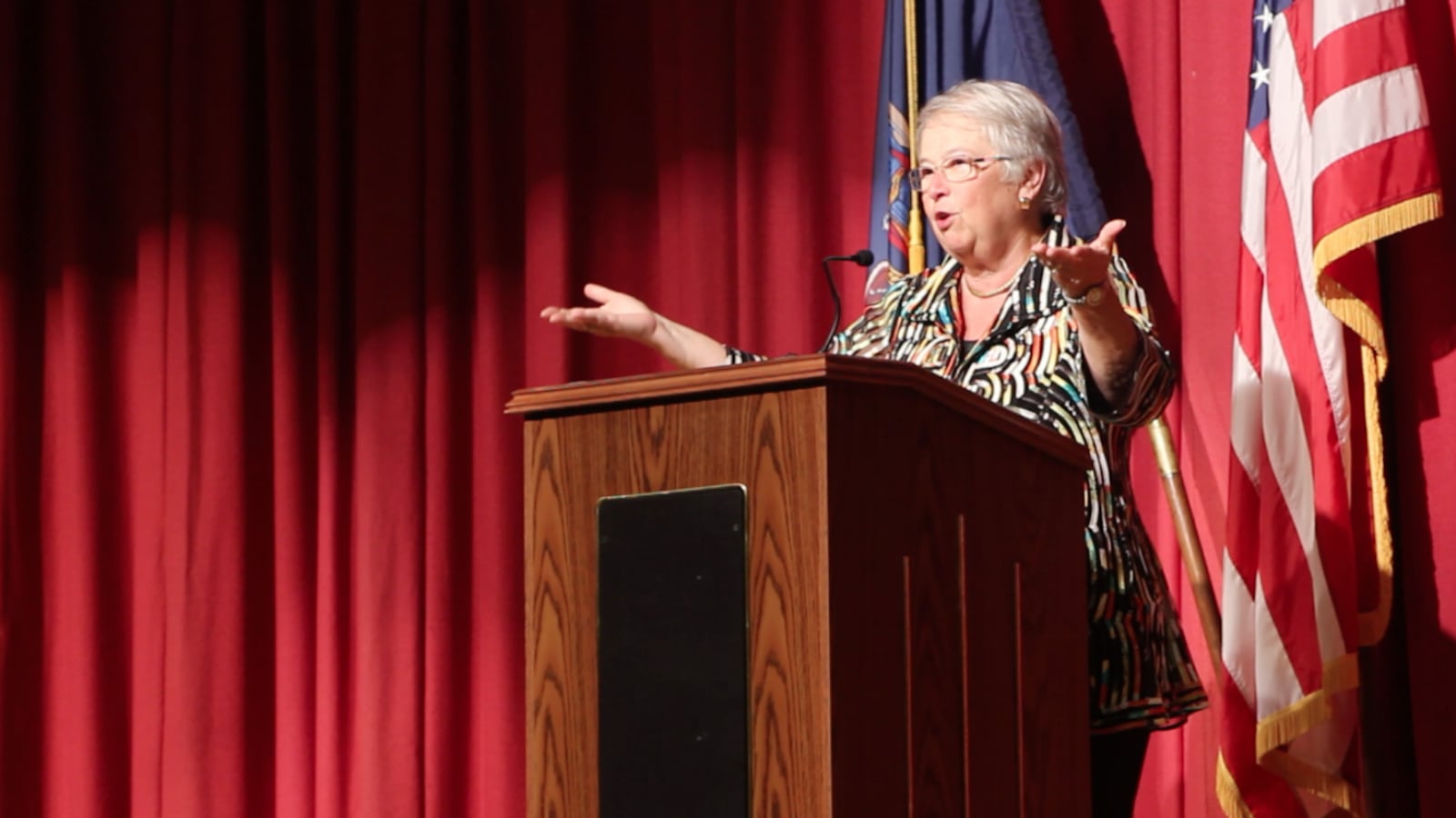 Chancellor Fariña speaking at P.S. 503, whose principal Bernadette Fitzgerald will lead one of the Brooklyn field support centers.