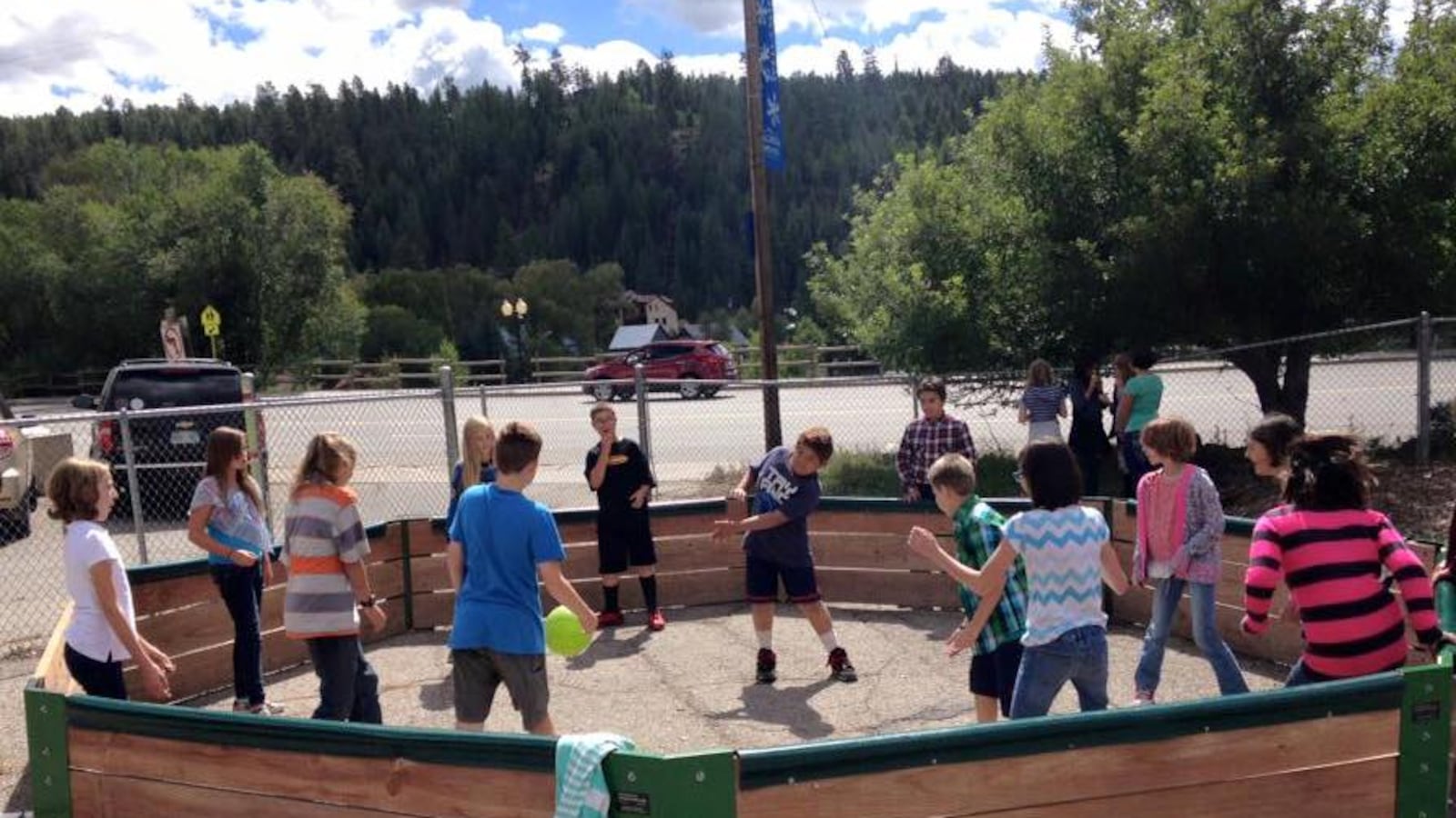 Pagosa Springs Middle School purchased this gaga pit— used to play a fast-paced version of dodgeball—using money from its Healthy School Champion awards.