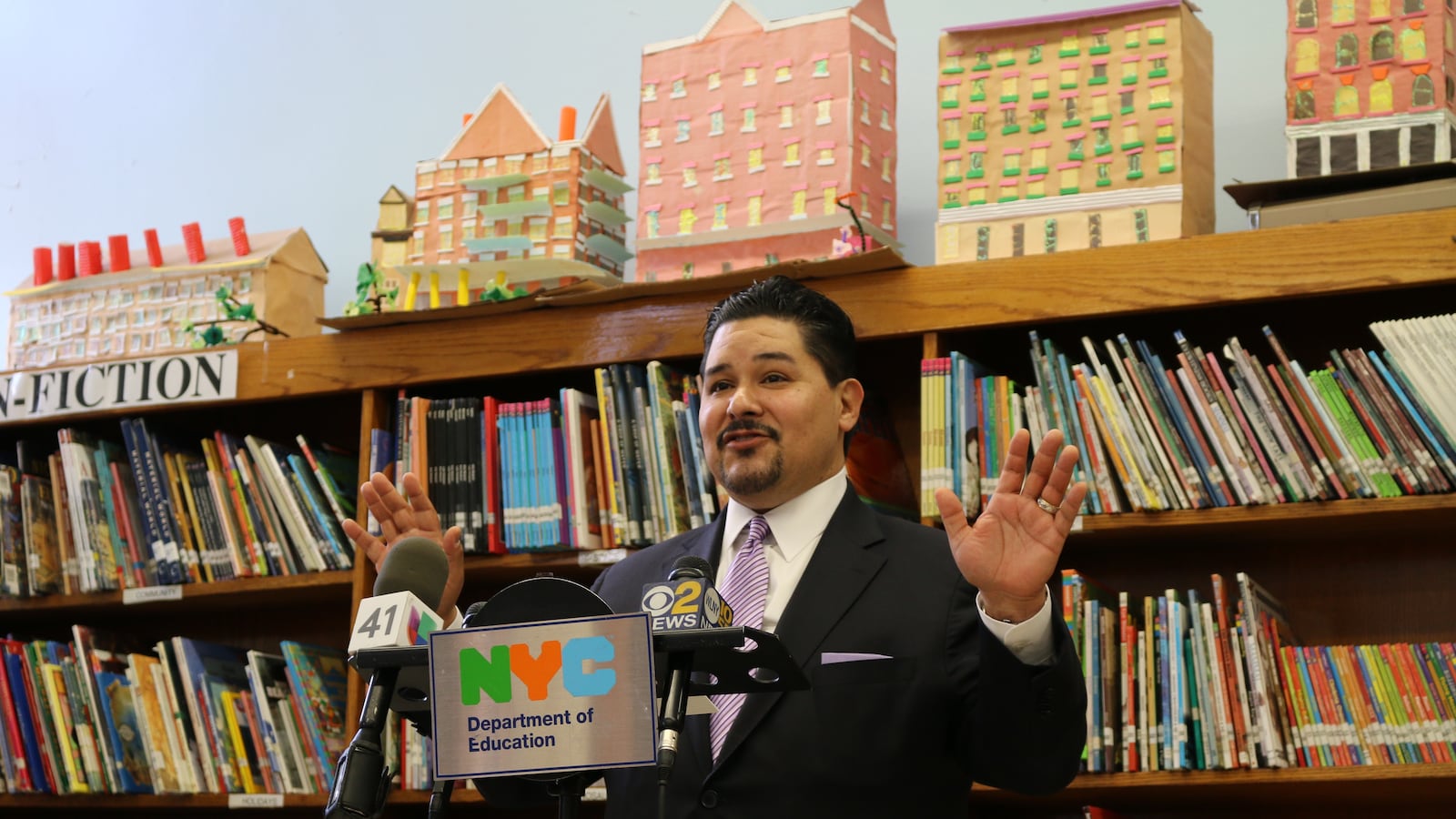 Schools Chancellor Richard Carranza at an unrelated press conference last year