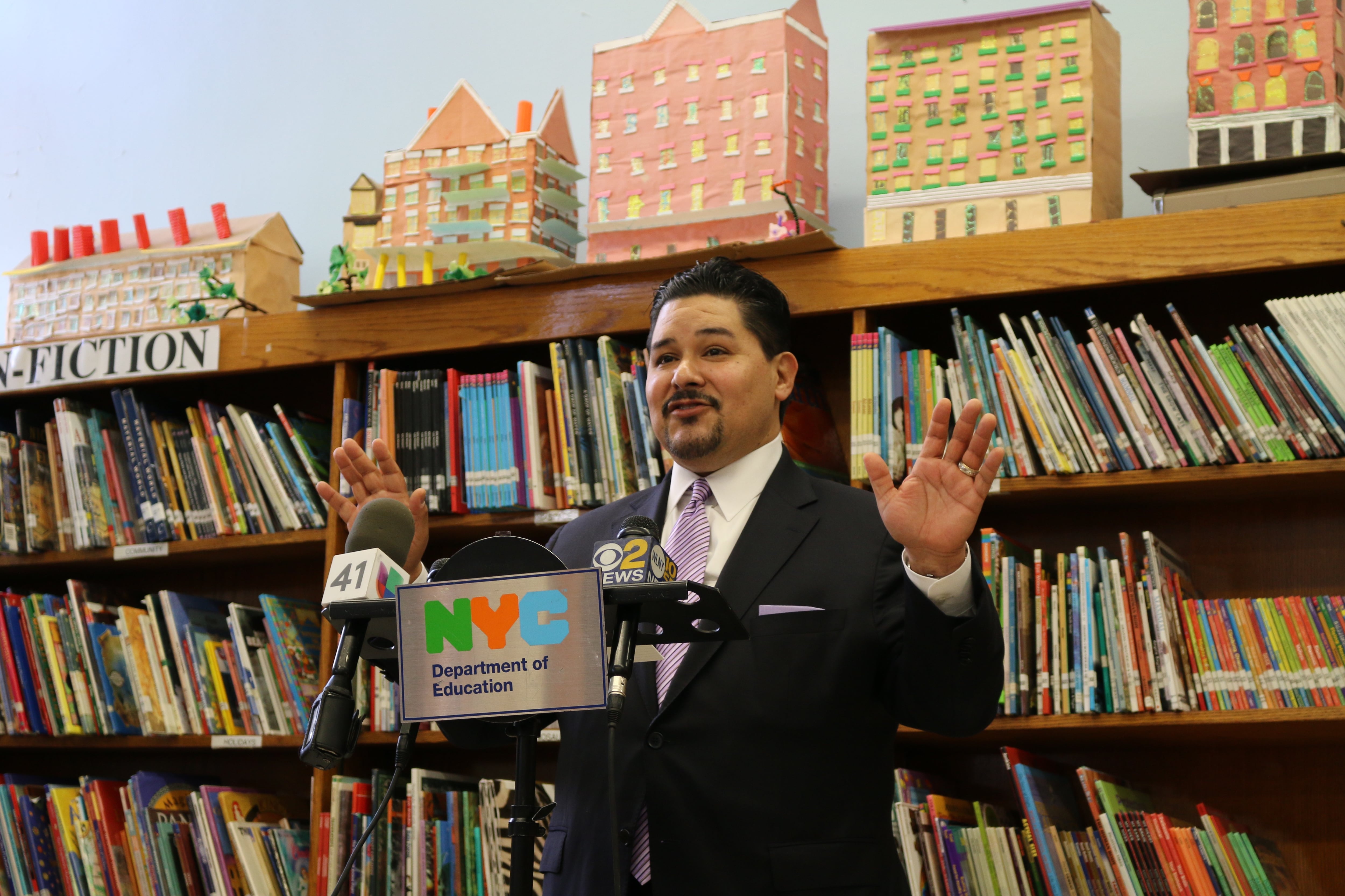 Schools Chancellor Richard Carranza at an unrelated press conference last year