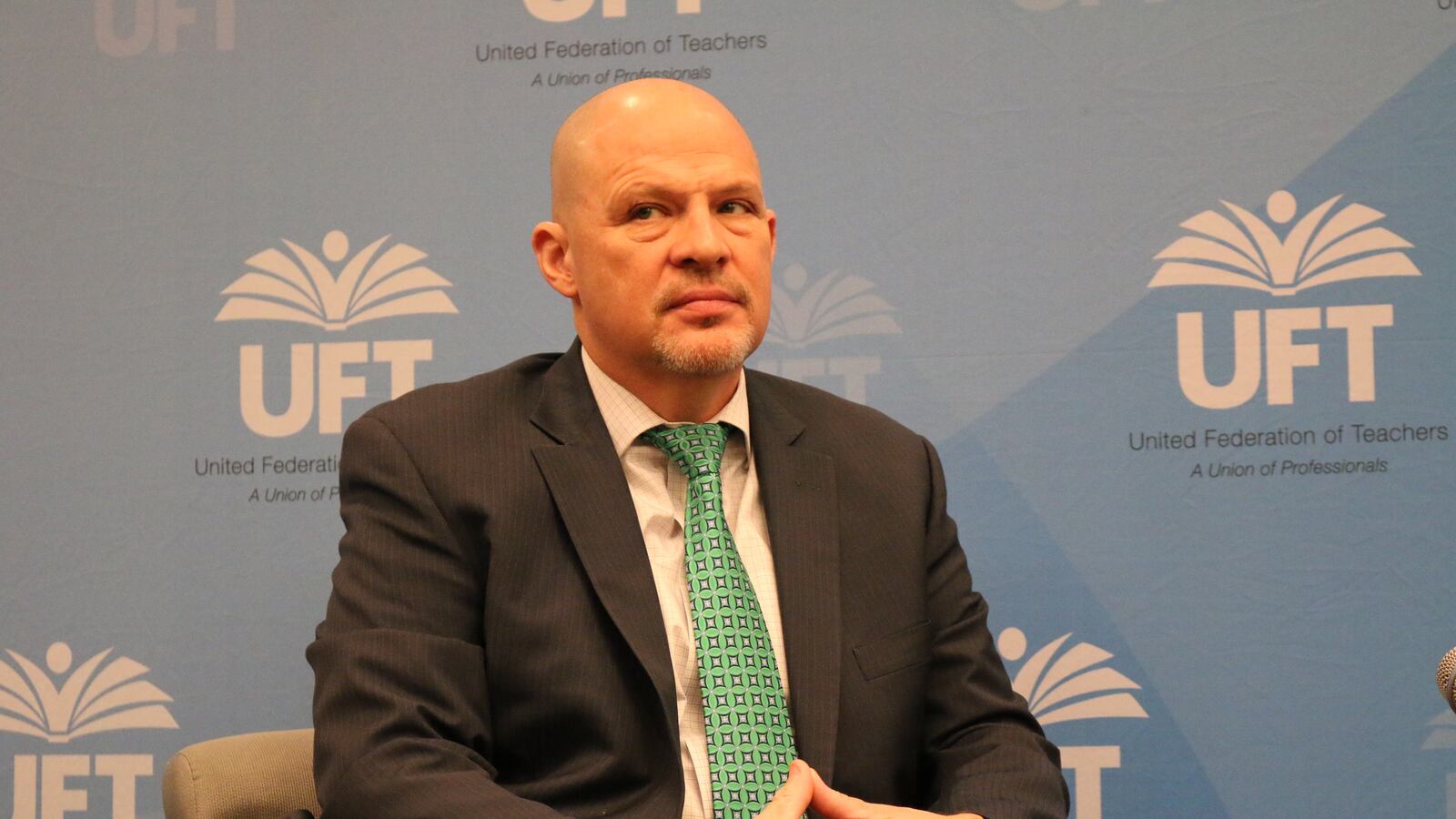 UFT President Michael Mulgrew this winter hosted a discussion on the potential impacts of Janus.