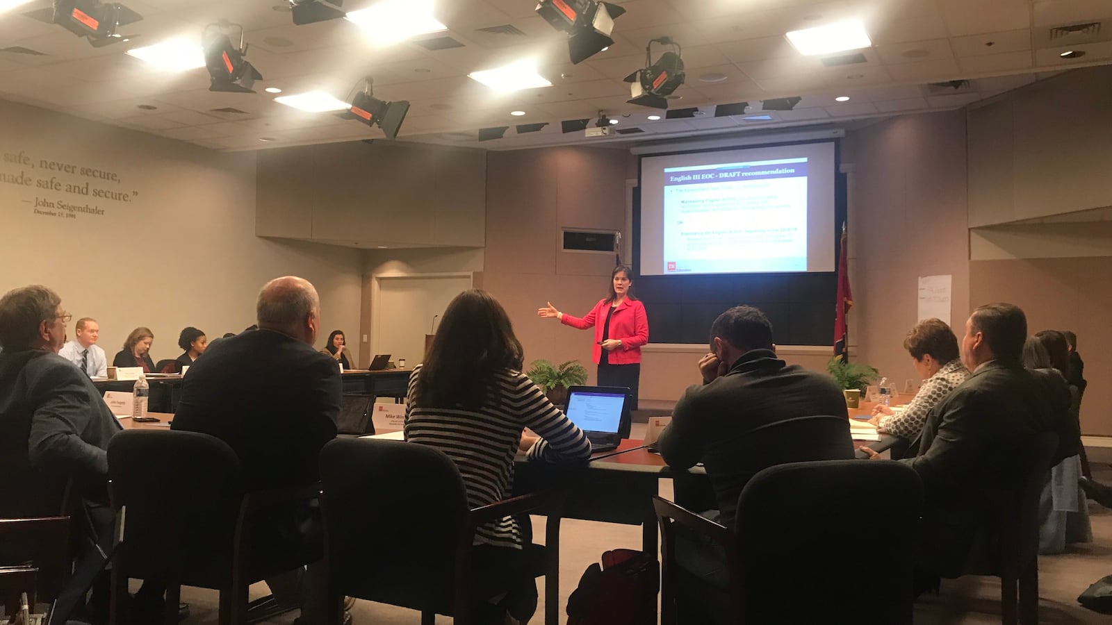 Tennessee Education Commissioner Candice McQueen leads her 2017-18 testing task force in its fourth meeting Monday in Nashville.