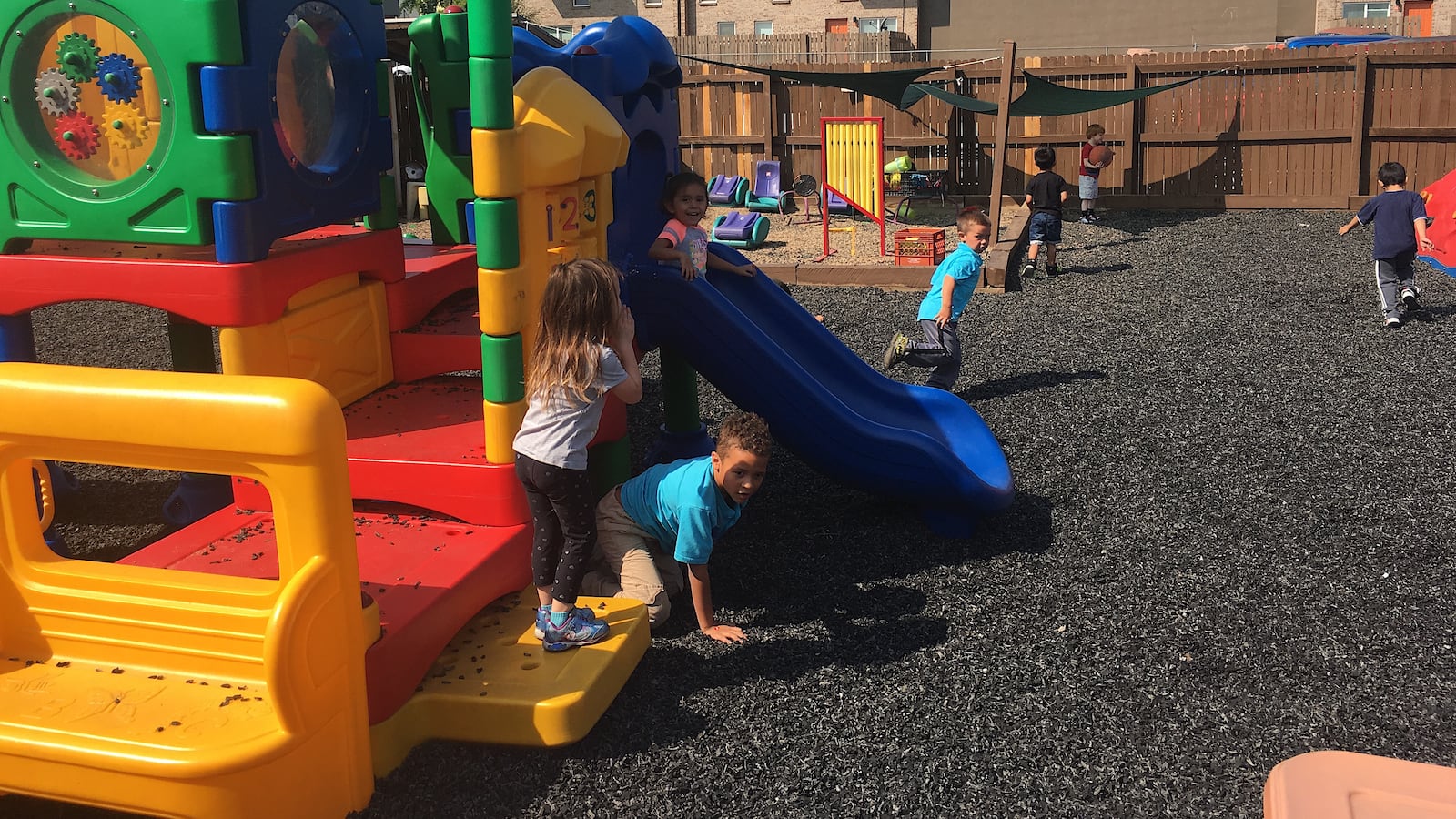 This play structure at Step By Step Child Development Center in Northglenn will go away under a plan to create a more natural and engaging outdoor play space.