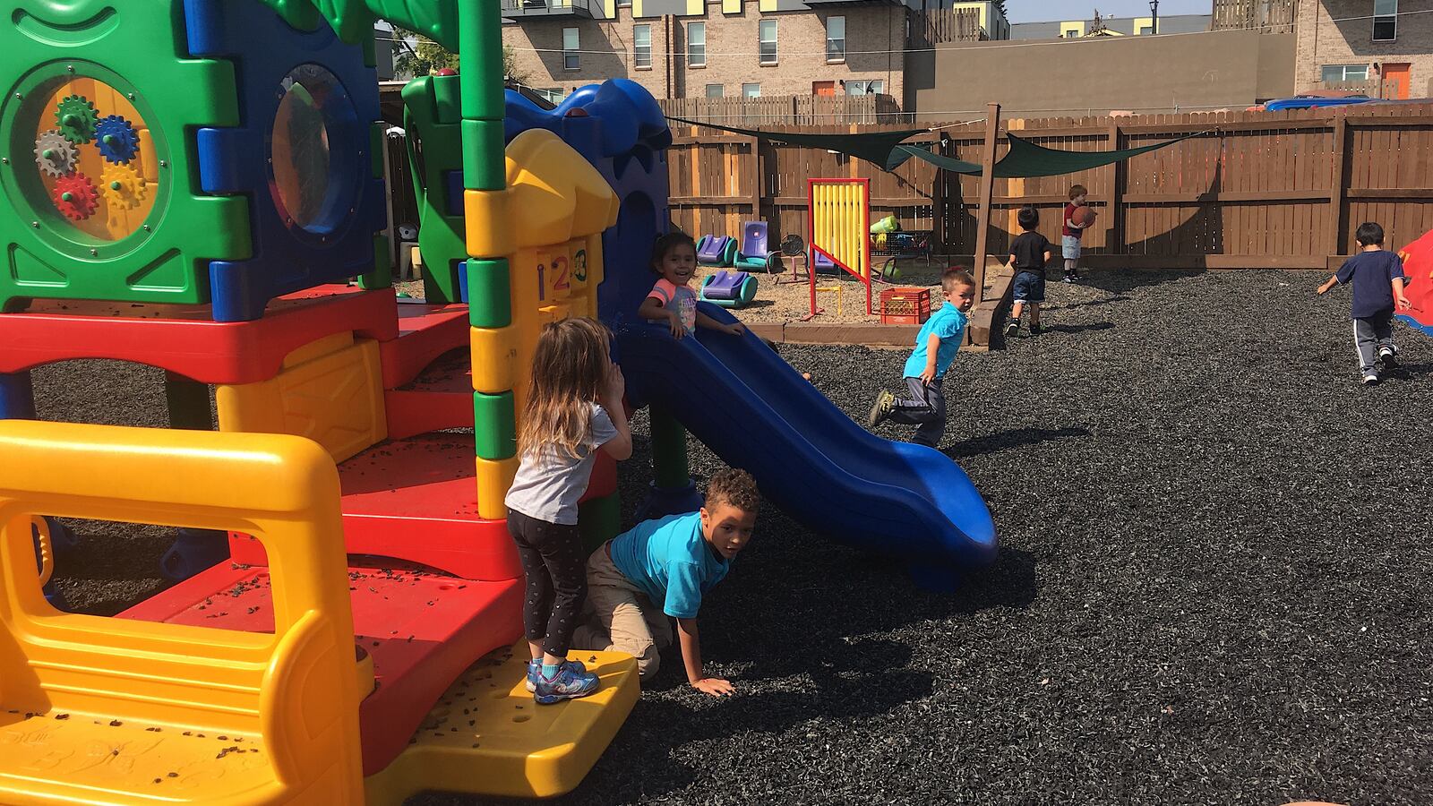 This play structure at Step By Step Child Development Center in Northglenn will go away under a plan to create a more natural and engaging outdoor play space.