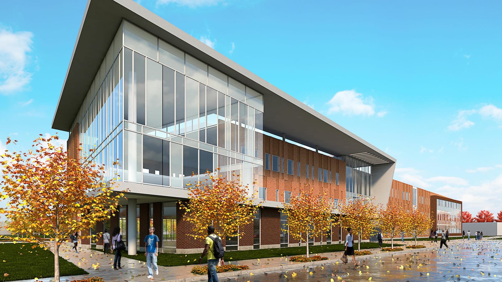 A rendering of the new $85 million high school planned in Englewood.