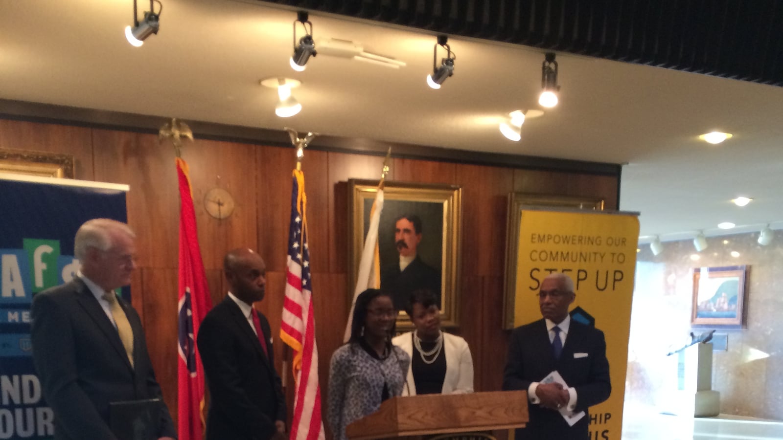 Carver High School student Kristen Tate, spoke at a press conference about filling out the FAFSA form.