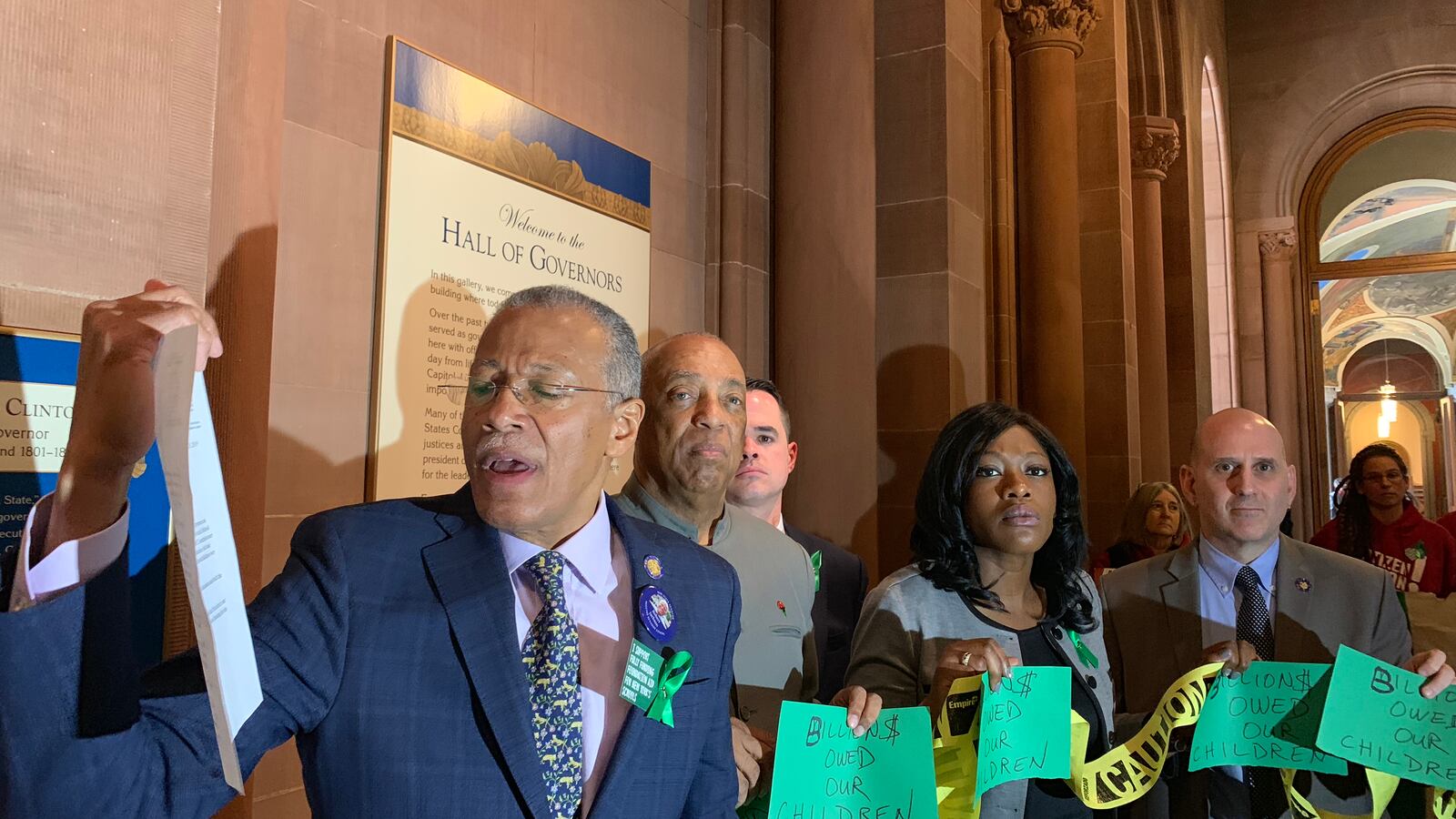 Sen. Robert Jackson led a rally last year in the state capitol and read aloud a letter to Gov. Andrew Cuomo, asking him to meet their demands for more state education funding.
