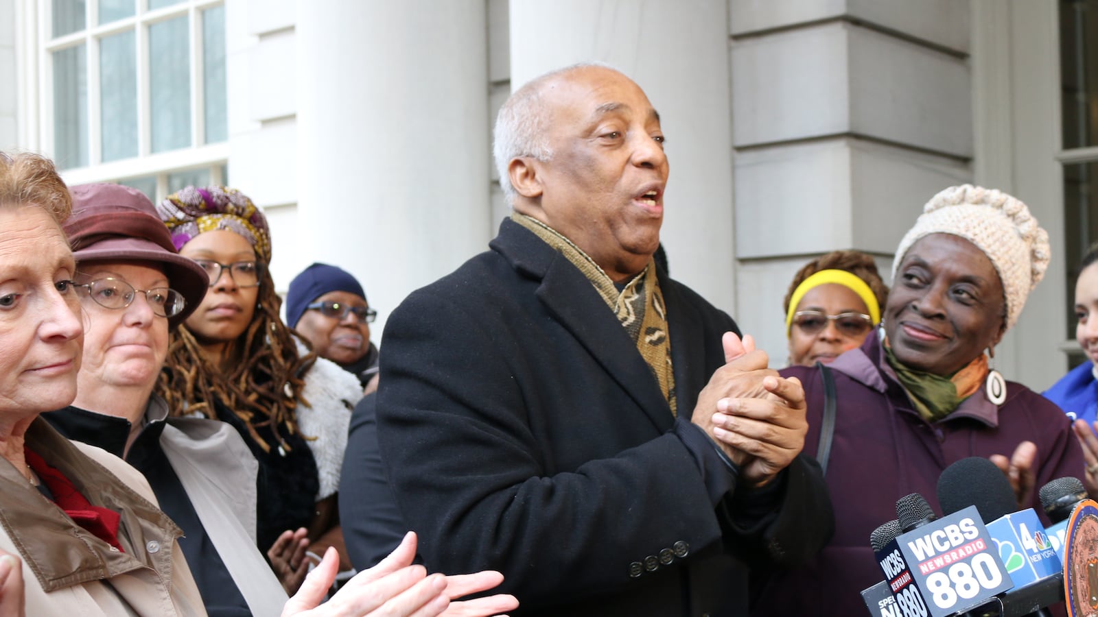 On the steps of City Hall, Assemblyman Charles Barron rallied for support to scrap the Specialized High School Admissions Test earlier this year.