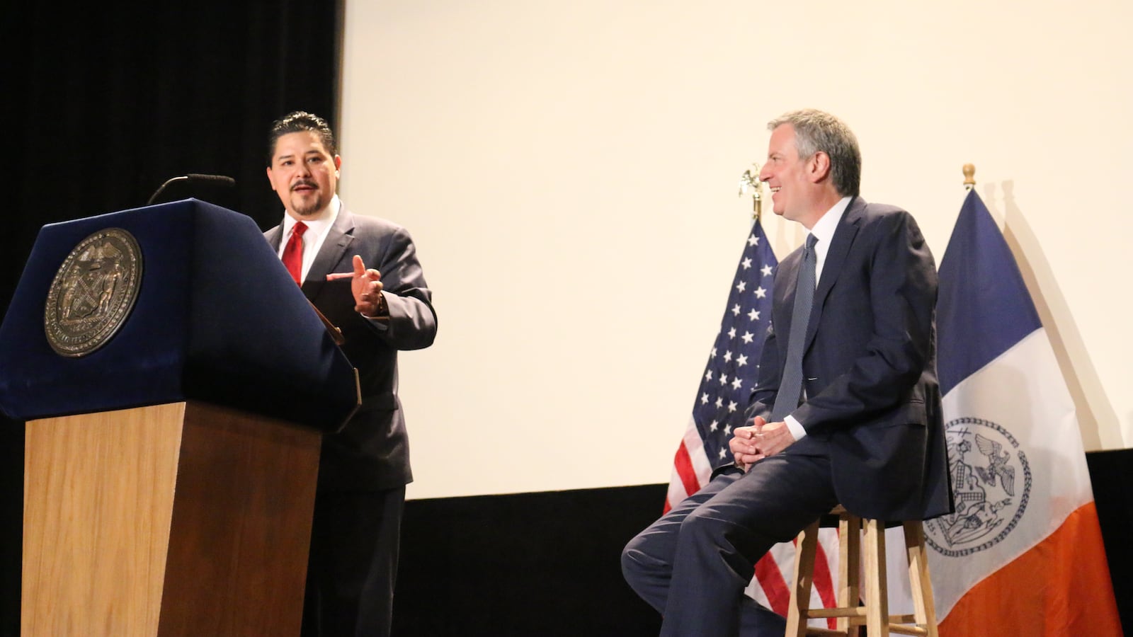 Chancellor Richard Carranza delivered his first public comments Tuesday at Stuyvesant High School.