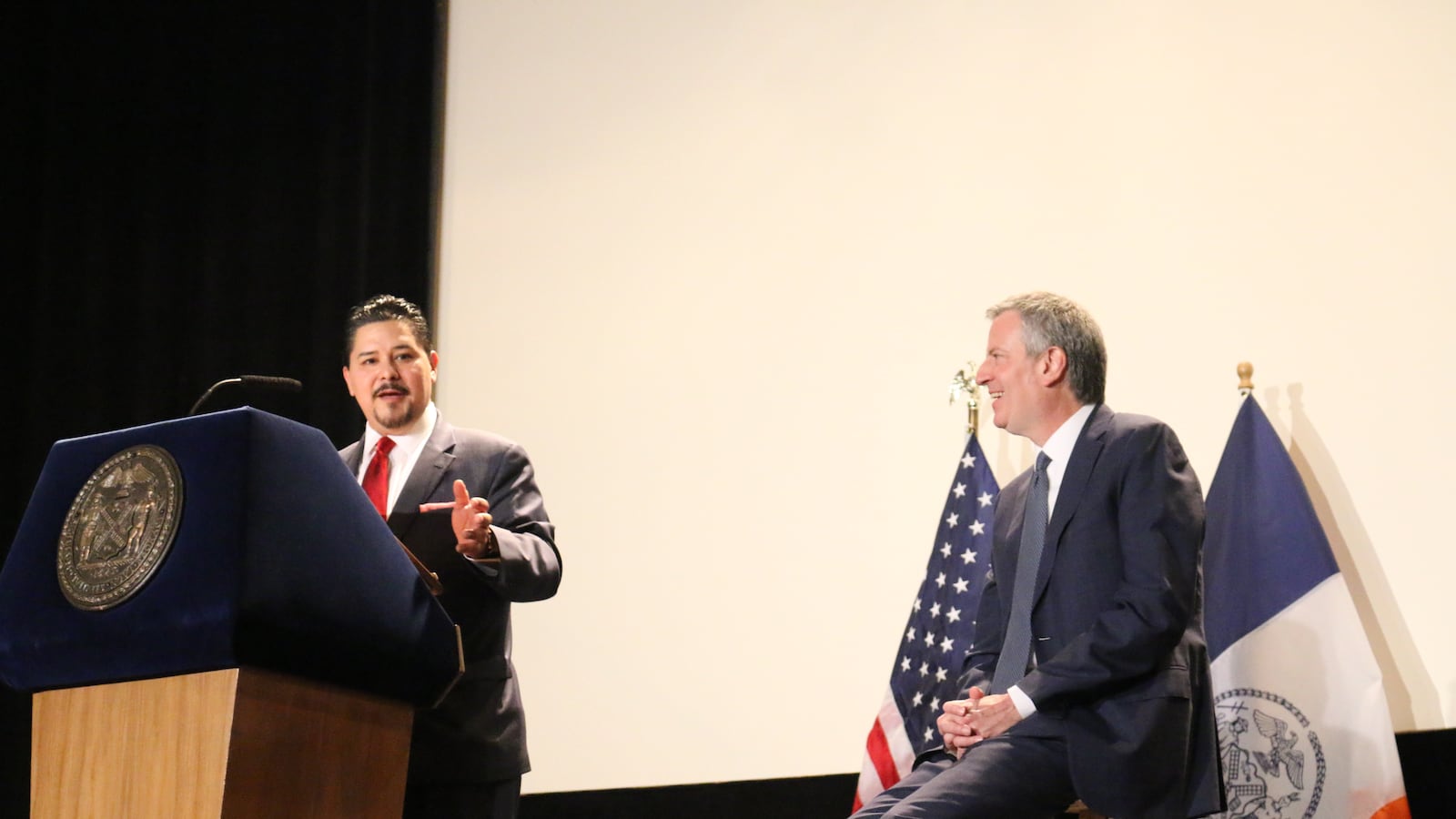 Chancellor Richard Carranza delivered his first public comments Tuesday at Stuyvesant High School.