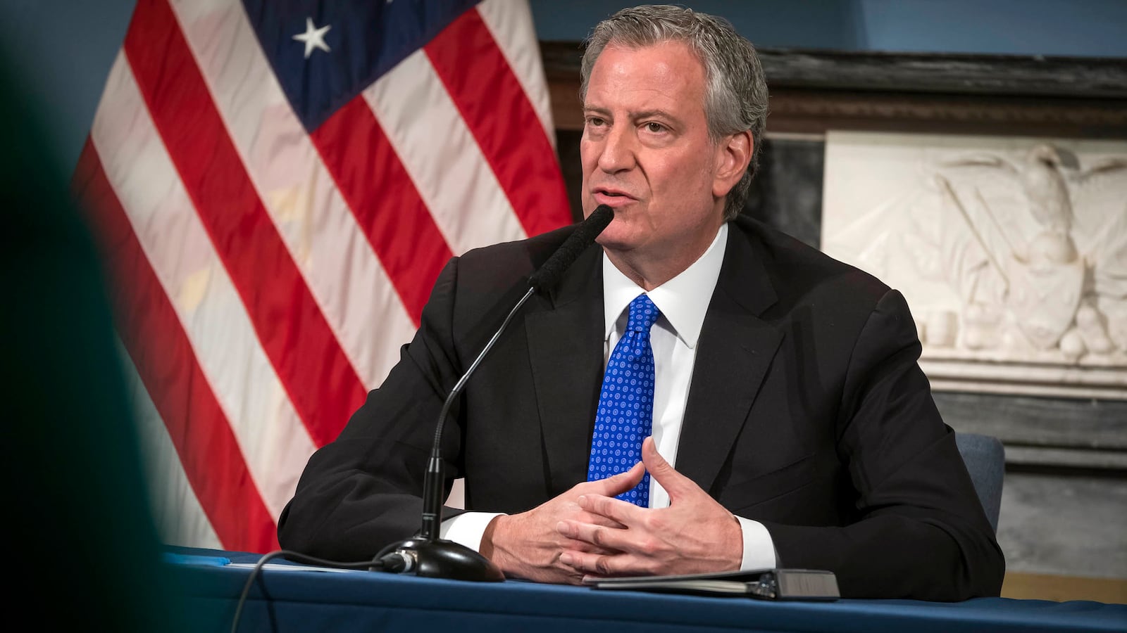 Mayor Bill de Blasio holds a press conference on COVID-19.