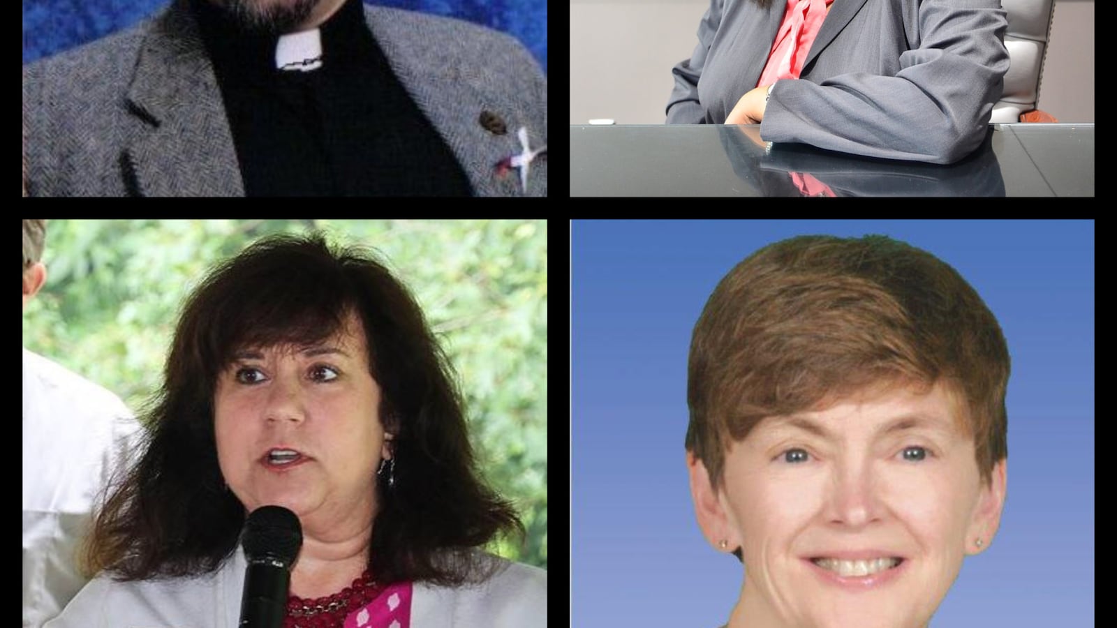 Candidates for state board of education, clockwise from top right: Tiffany Tilley, Judy Pritchett, Tami Carlone, Richard Zeile.