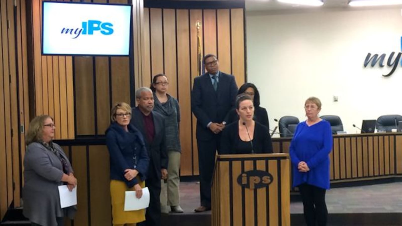 The Indianapolis Public School Board held a press conference tonight to announce new "core beliefs."