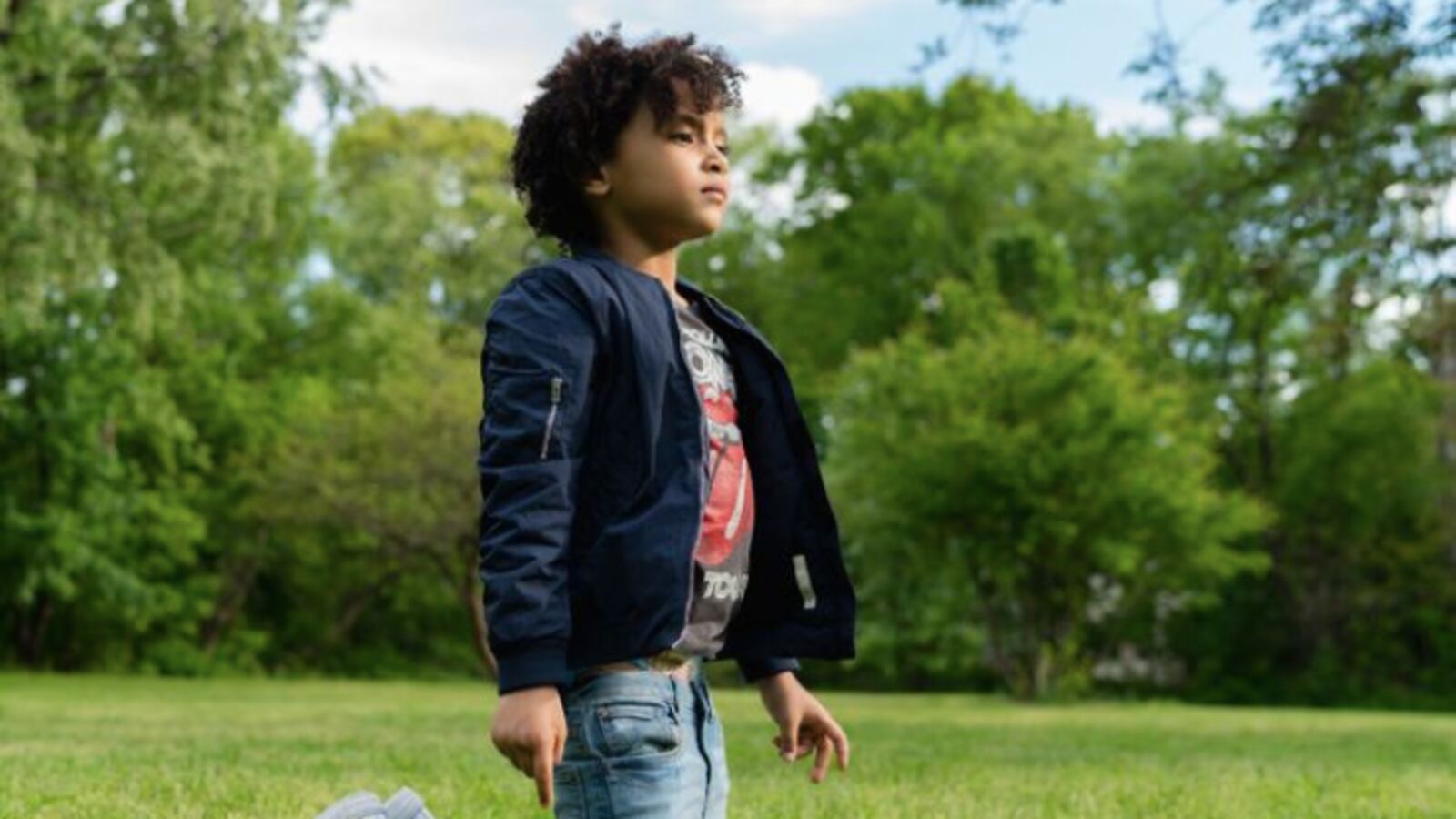 Lucas Ureña plays at a small park in front of his home in the north Bronx on May 16, 2019.