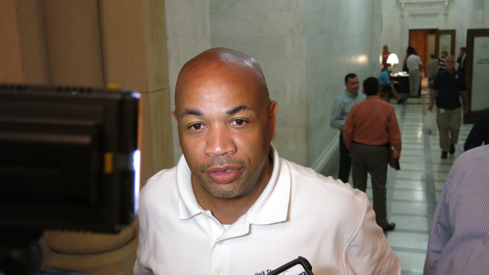 Speaker Carl Heastie, after meeting with Assembly Democrats in 2015.