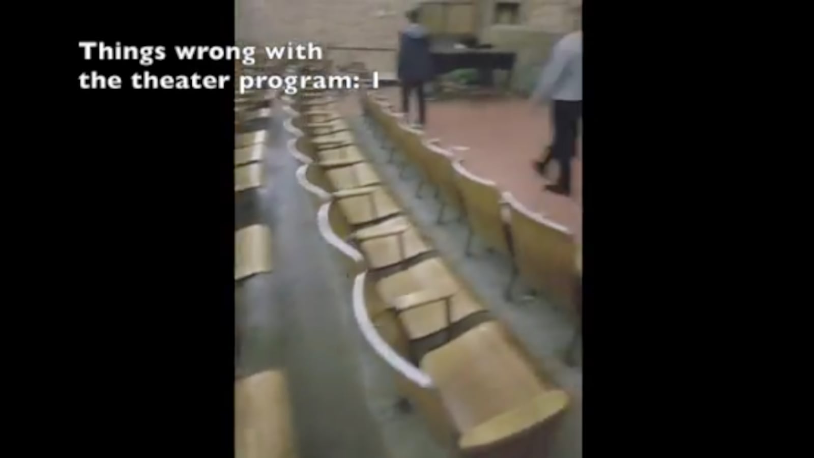 Students at Kunsmiller Creative Arts Academy tick off the problems with their theater facilities. (Courtesy NBC)