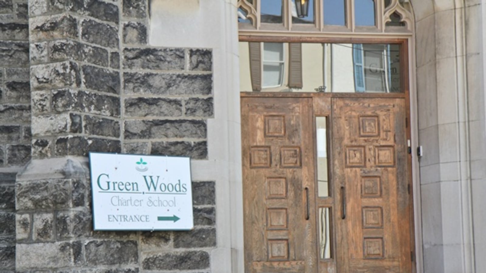 Exterior of Green Woods Charter School.