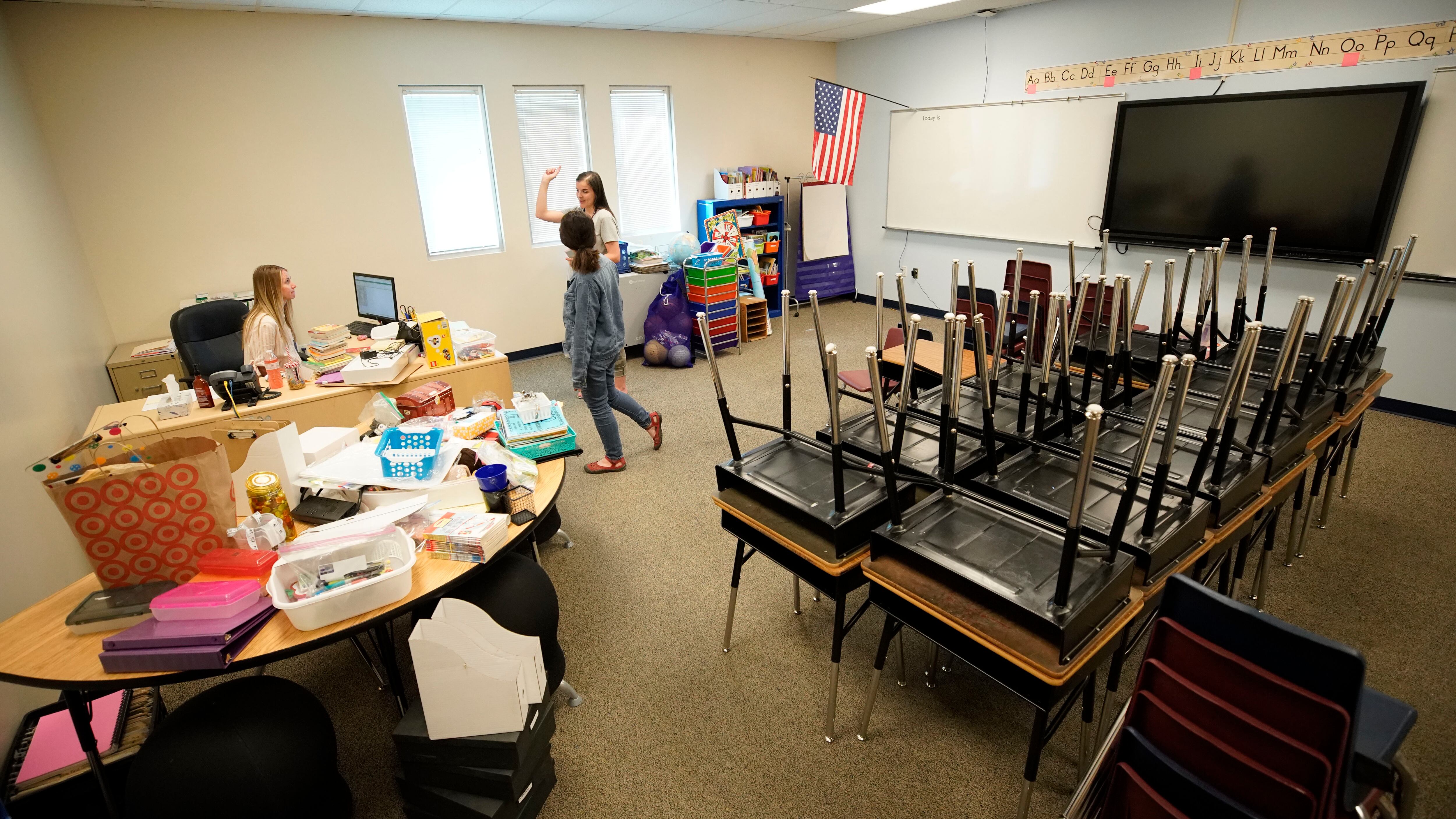 Students Pick Up Personal Belongings As Teachers Clean Out Classrooms At End Of Pandemic-Impacted School Year