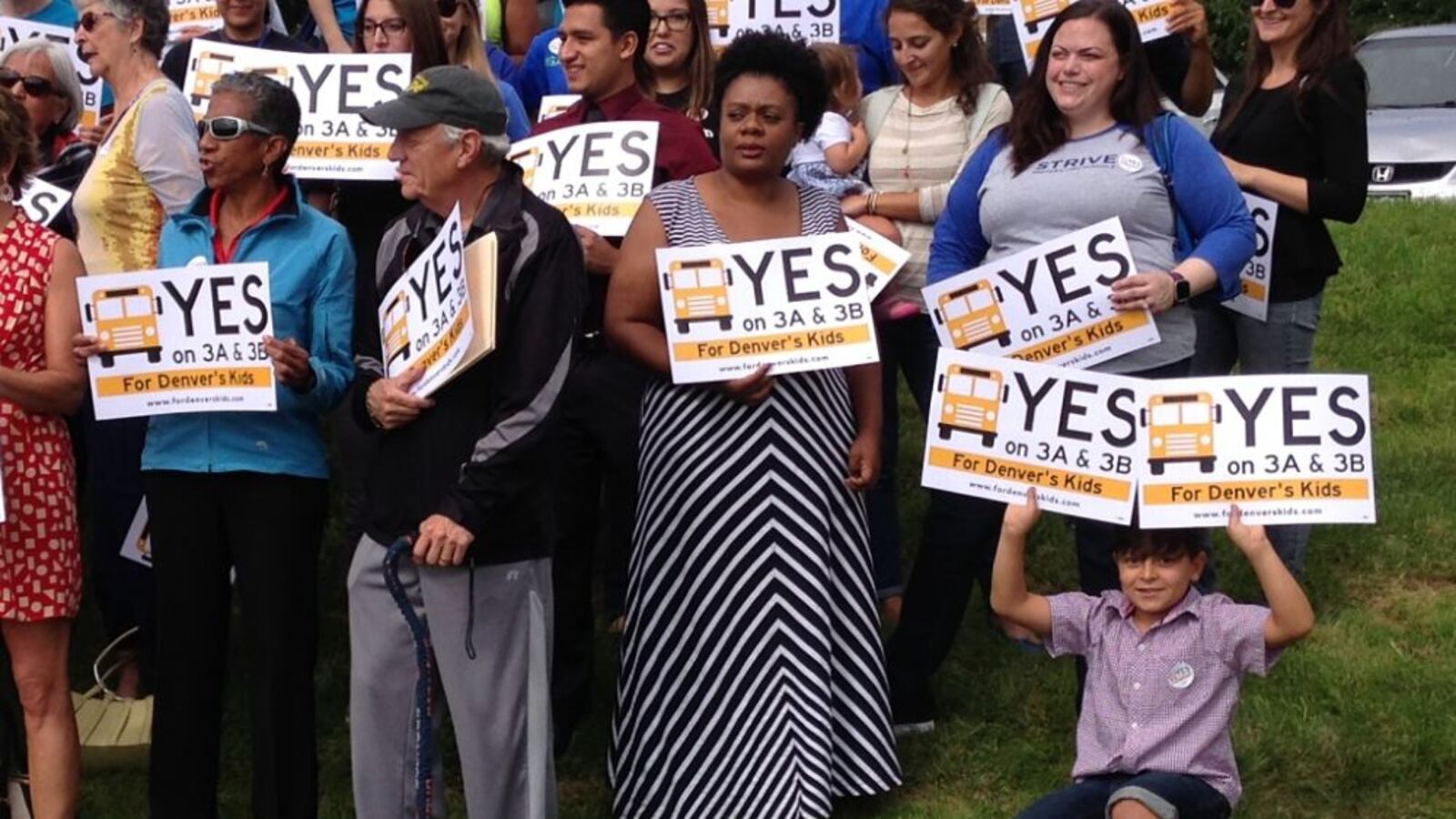 Supporters of the 2016 DPS bond issue and mill levy override at a kickoff event Friday.