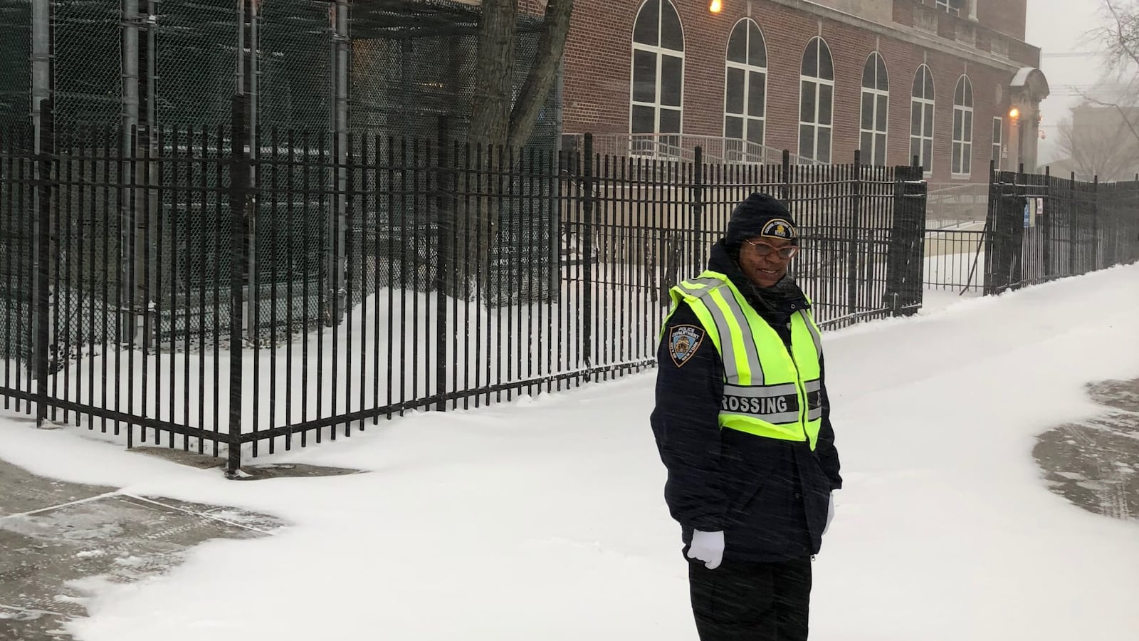 Grace Spinks is a school crossing guard in Brooklyn. She worries she won't get paid during while New York City schools are closed due to the new coronavirus.