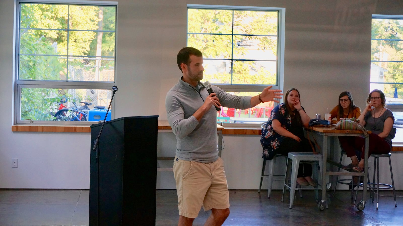 Chris Elliott, formerly a teacher at Howe High School, talks about his first year teaching at a recent story slam.