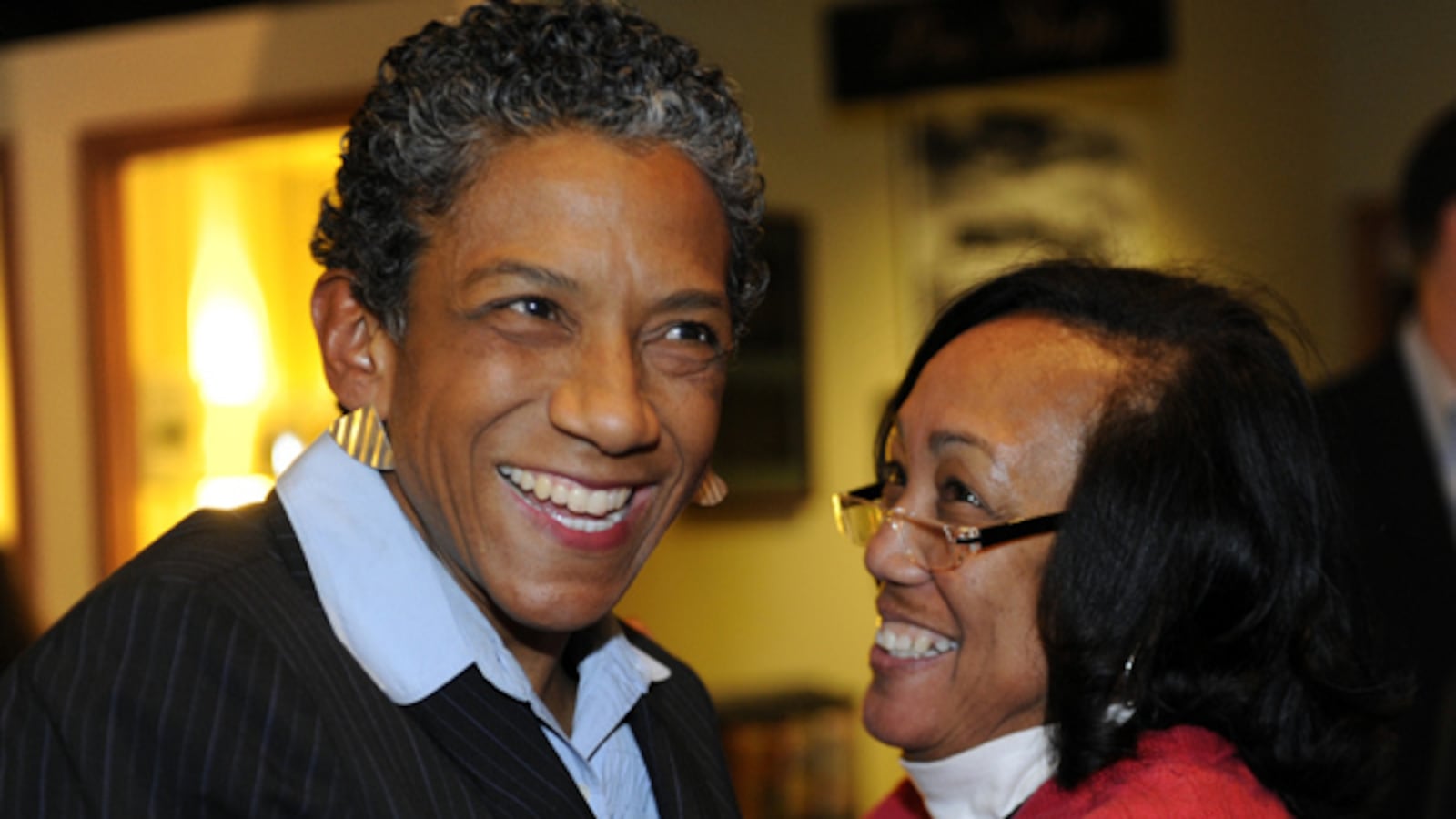 Happy Haynes reacts during election night in 2011. (Jack Dempsey for Ed News Colorado)