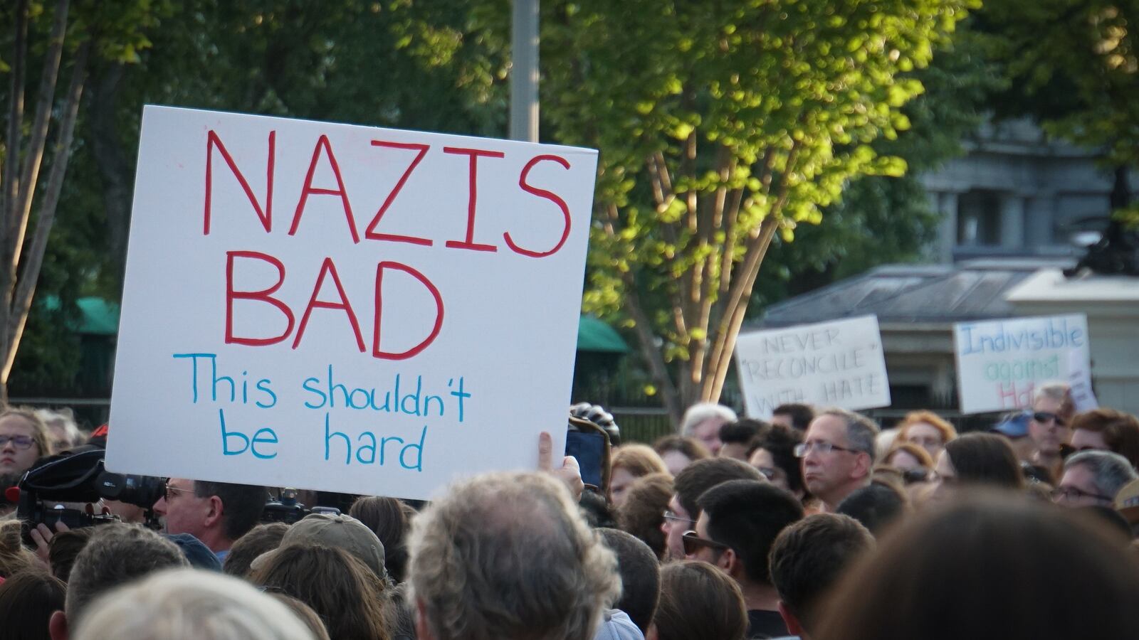A candlelight vigil at the White House on Sunday, after the racist violence in Charlottesville, Virginia.