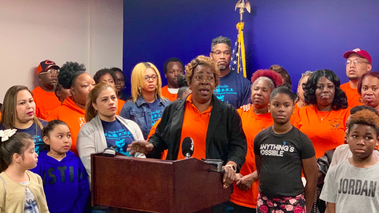 Memphis Lift and Nashville Propel parent advocacy groups held a joint press conference at the Tennessee Capitol on March 12.