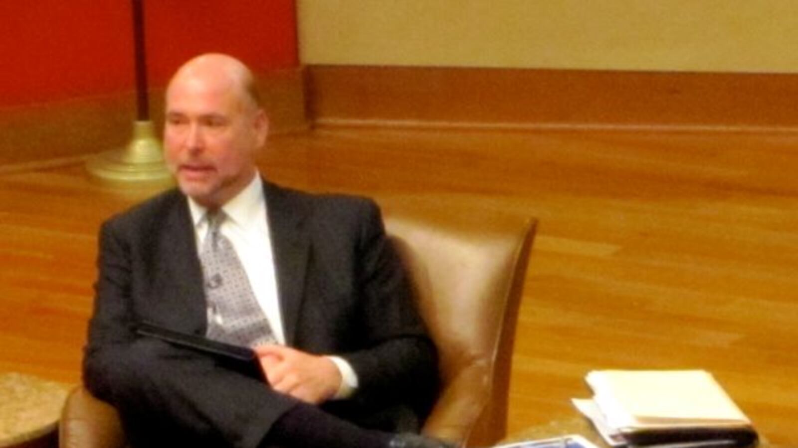 House Speaker Brian Bosma, appearing here at a Chalkbeat event on school funding, said voucher accountability is a worthy issue.