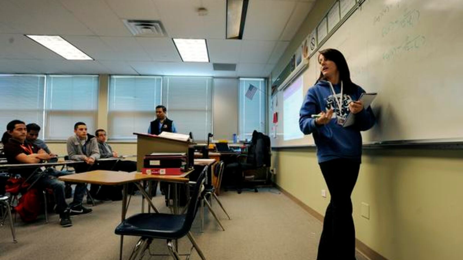A college algebra course at Hinkley High School in Aurora. (Photo by Jamie Cotten, Special to The Denver Post).