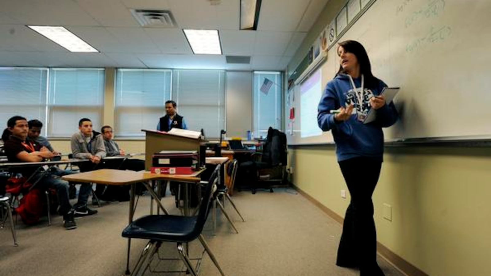 A college algebra course at Hinkley High School in Aurora. (Photo by Jamie Cotten, Special to The Denver Post).