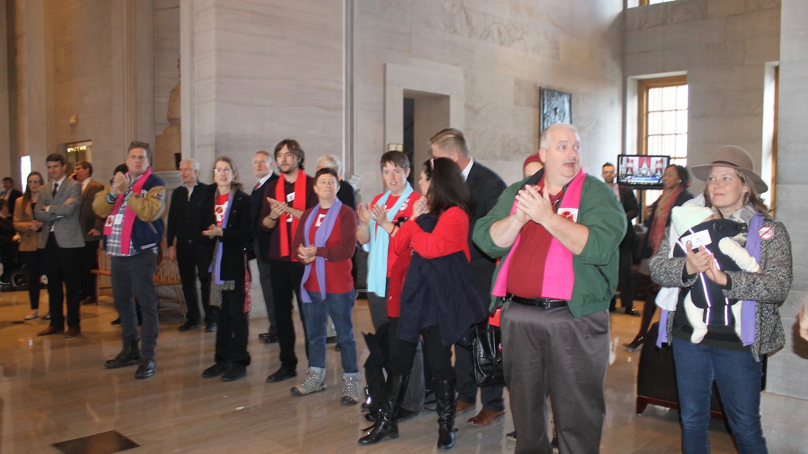 Voucher opponents cheer Tennessee lawmakers after voucher legislation is tabled.