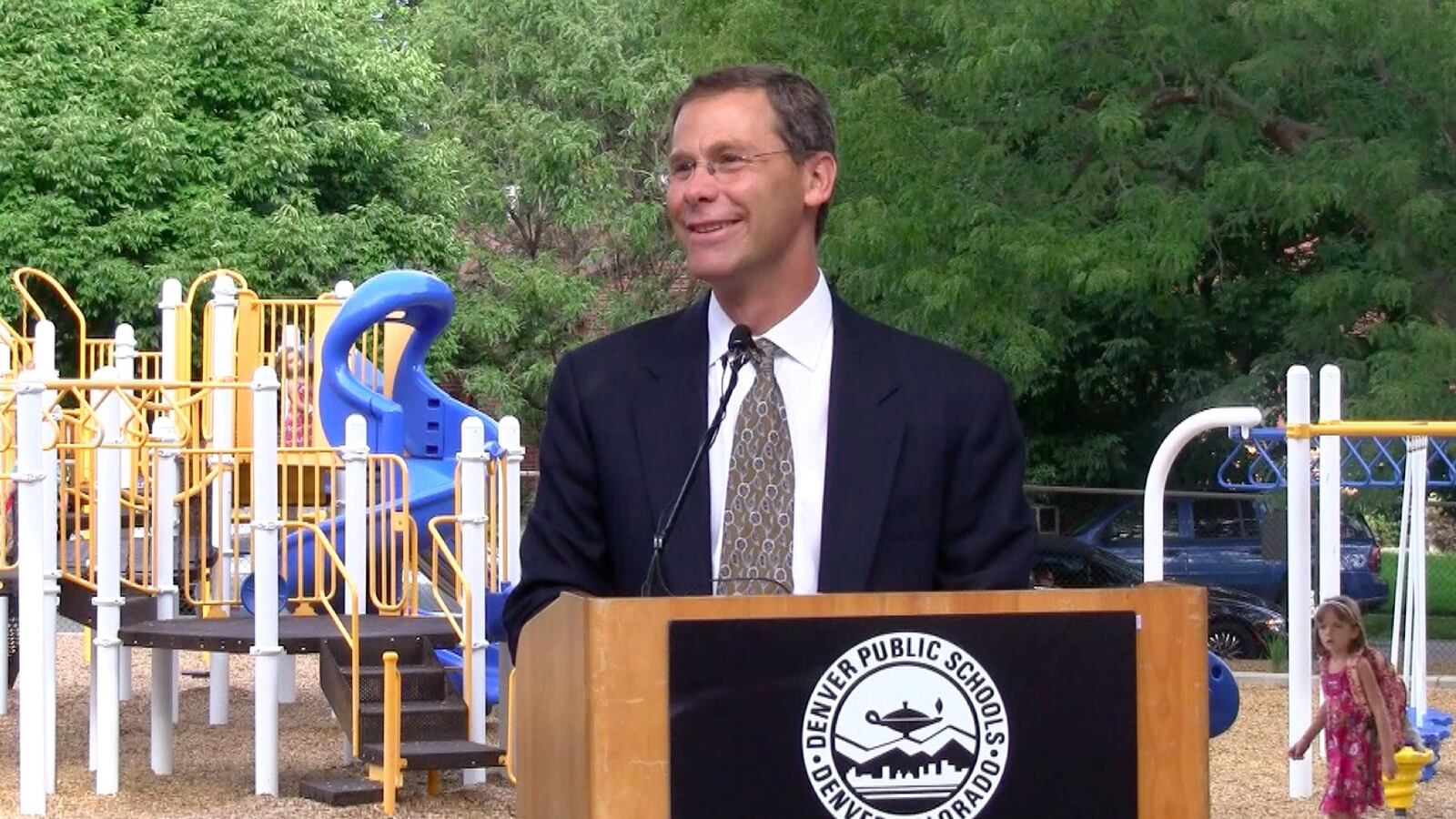 DPS Superintendent Tom Boasberg talking about the district's academic growth in this file photo.