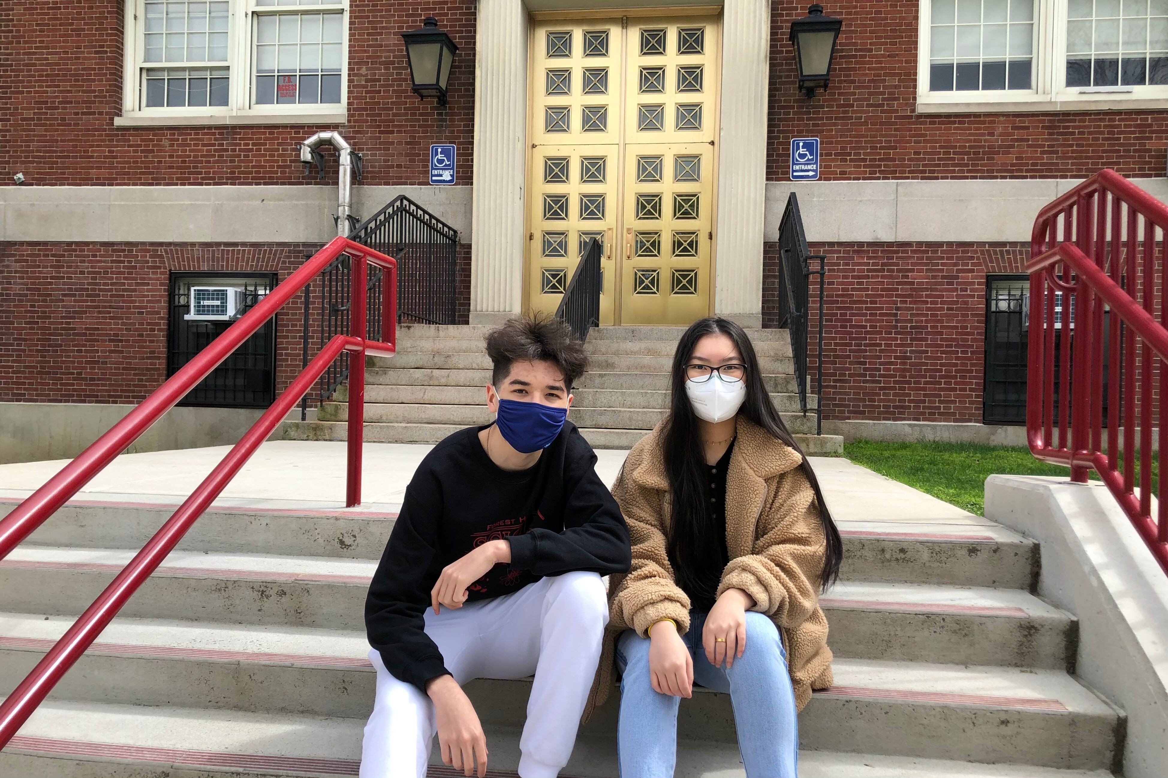 Behruz Mahmudov and Kayla Wang, both juniors at Forest Hills High School in Queens, N.Y., are working on science research that addresses climate changed called Stomata & the Climate Crisis.